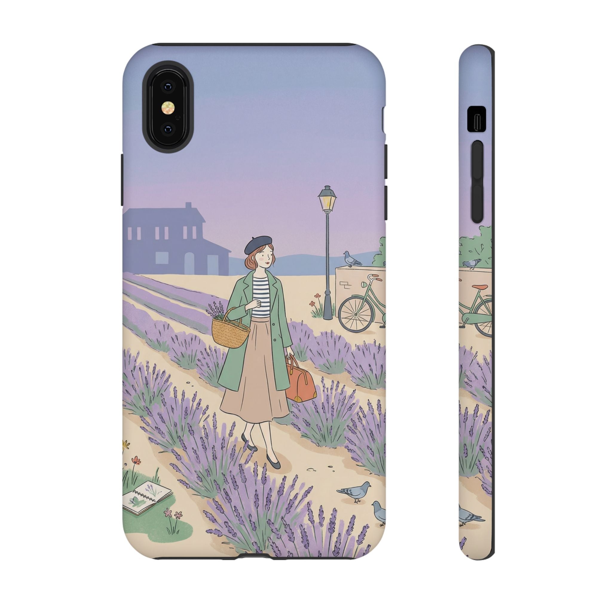Lavender Field iPhone Case | Vintage Travel Illustration Protective Case