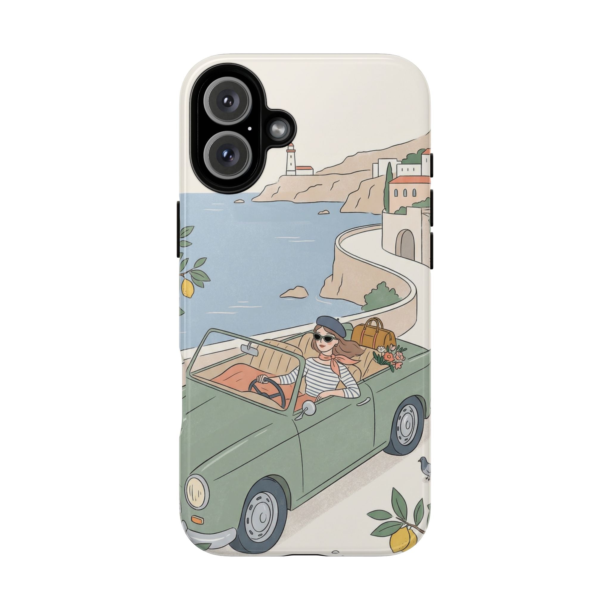 Retro Coastal Road Trip Design iPhone Case
