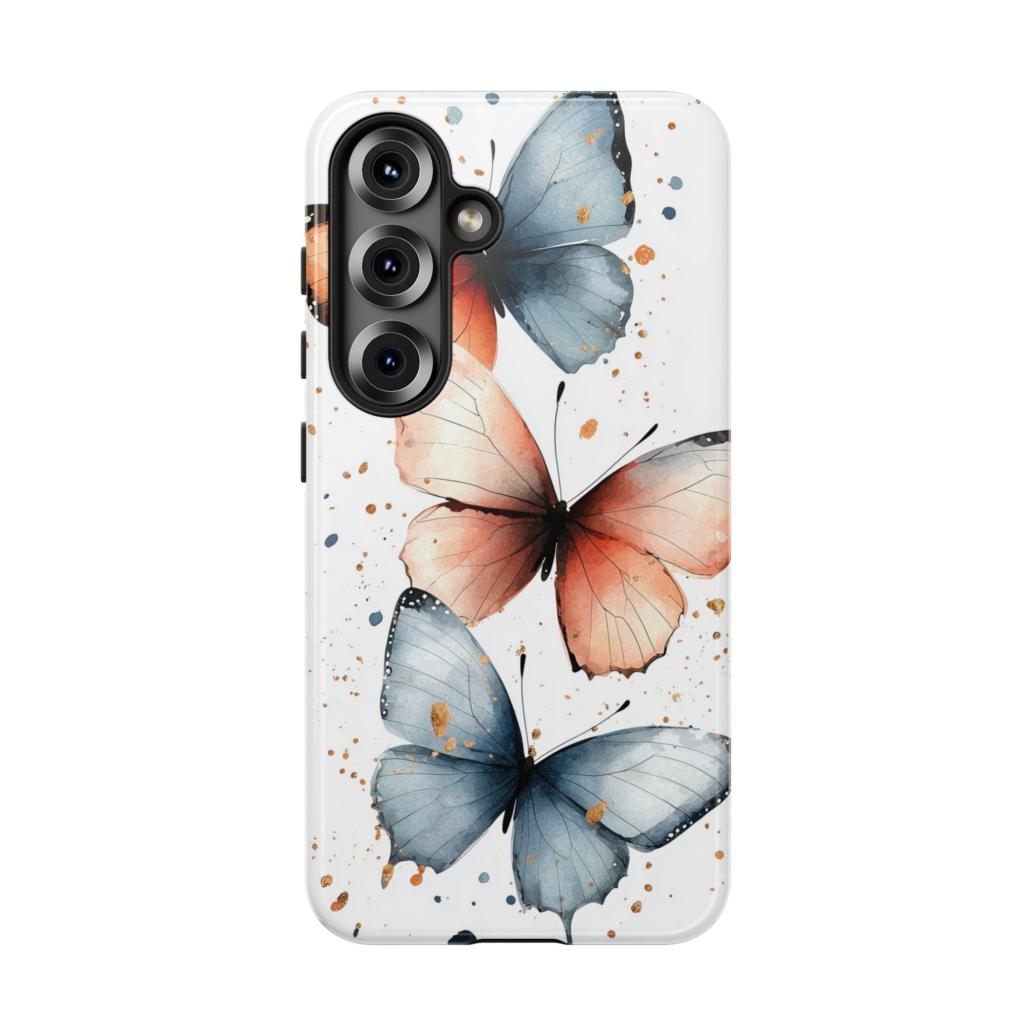 Watercolour Blue & Peach Butterfly Tough Samsung Galaxy Case