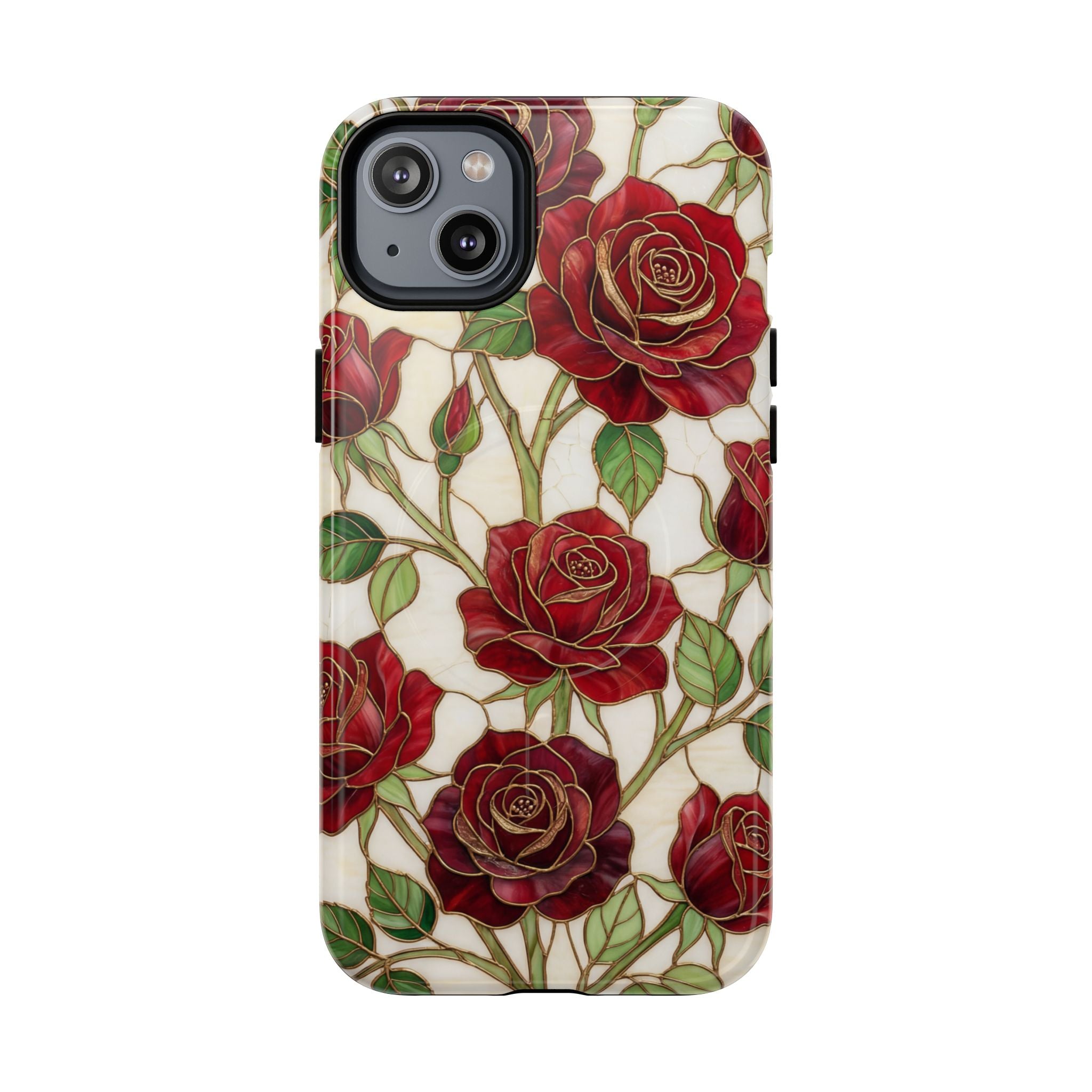 Rose Vines Tough MagSafe Phone Case — Floral Protective iPhone Cover