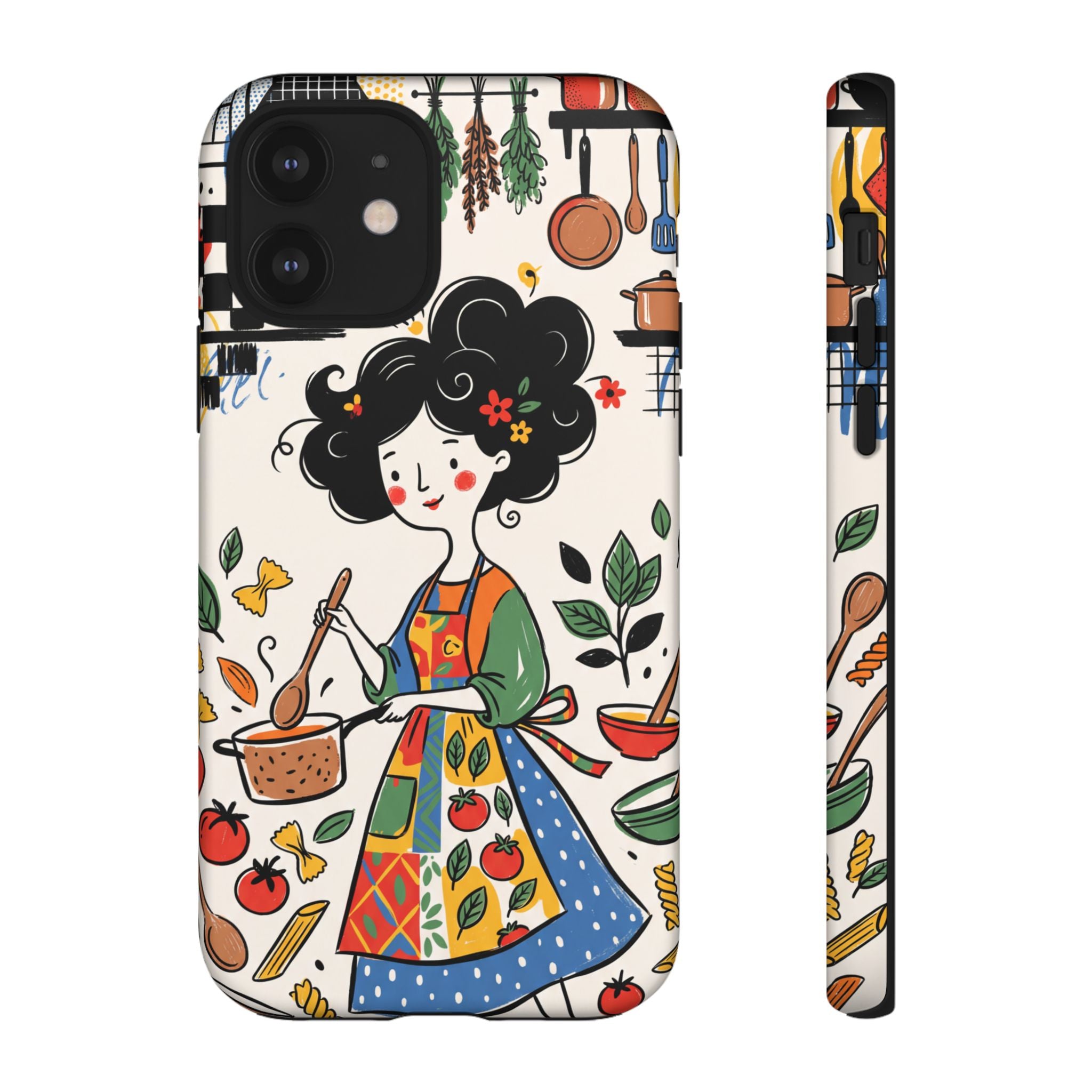 Whimsical Chef Kitchen Illustration iPhone Case