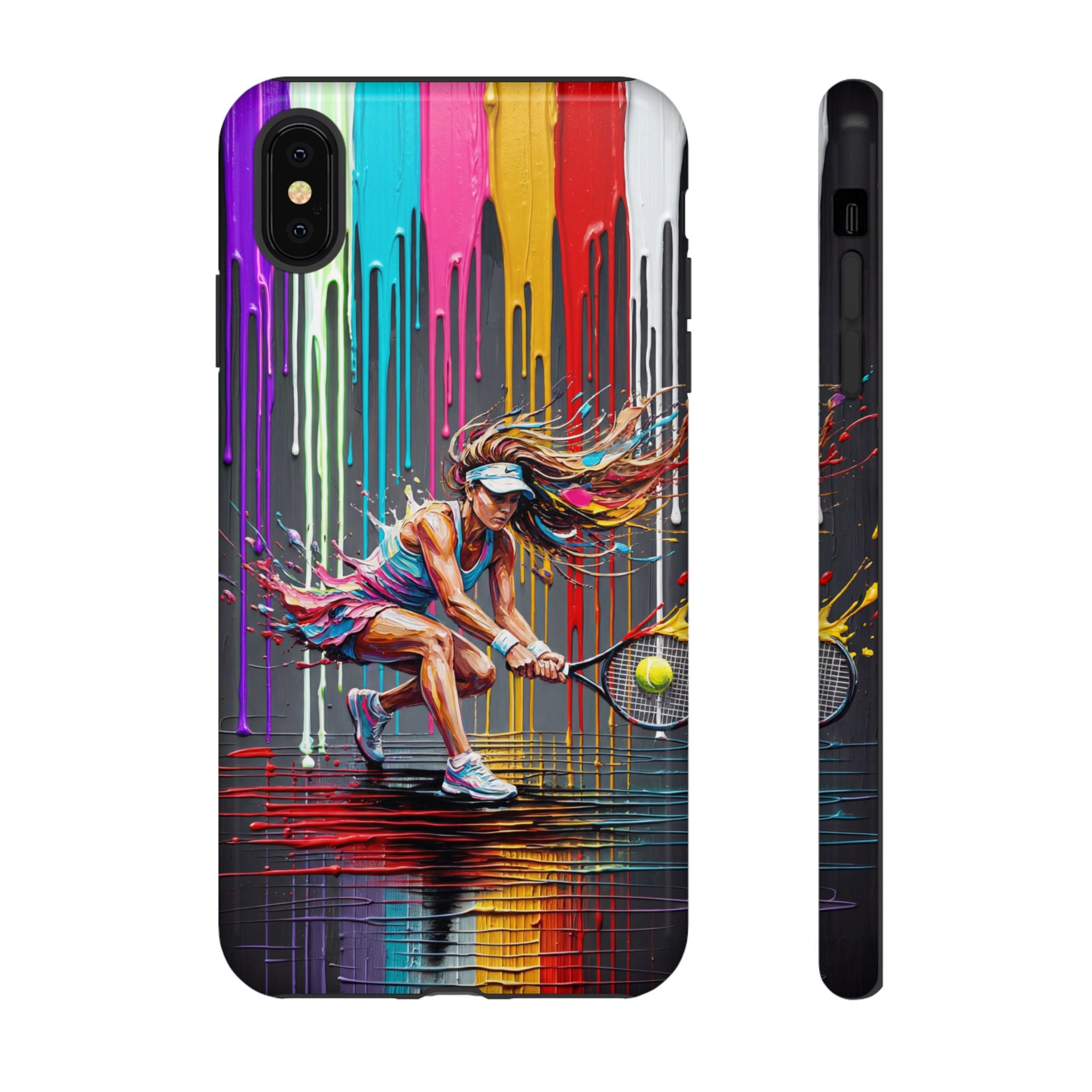 Colour Splash Tennis iPhone Case | Vibrant Female Player Art