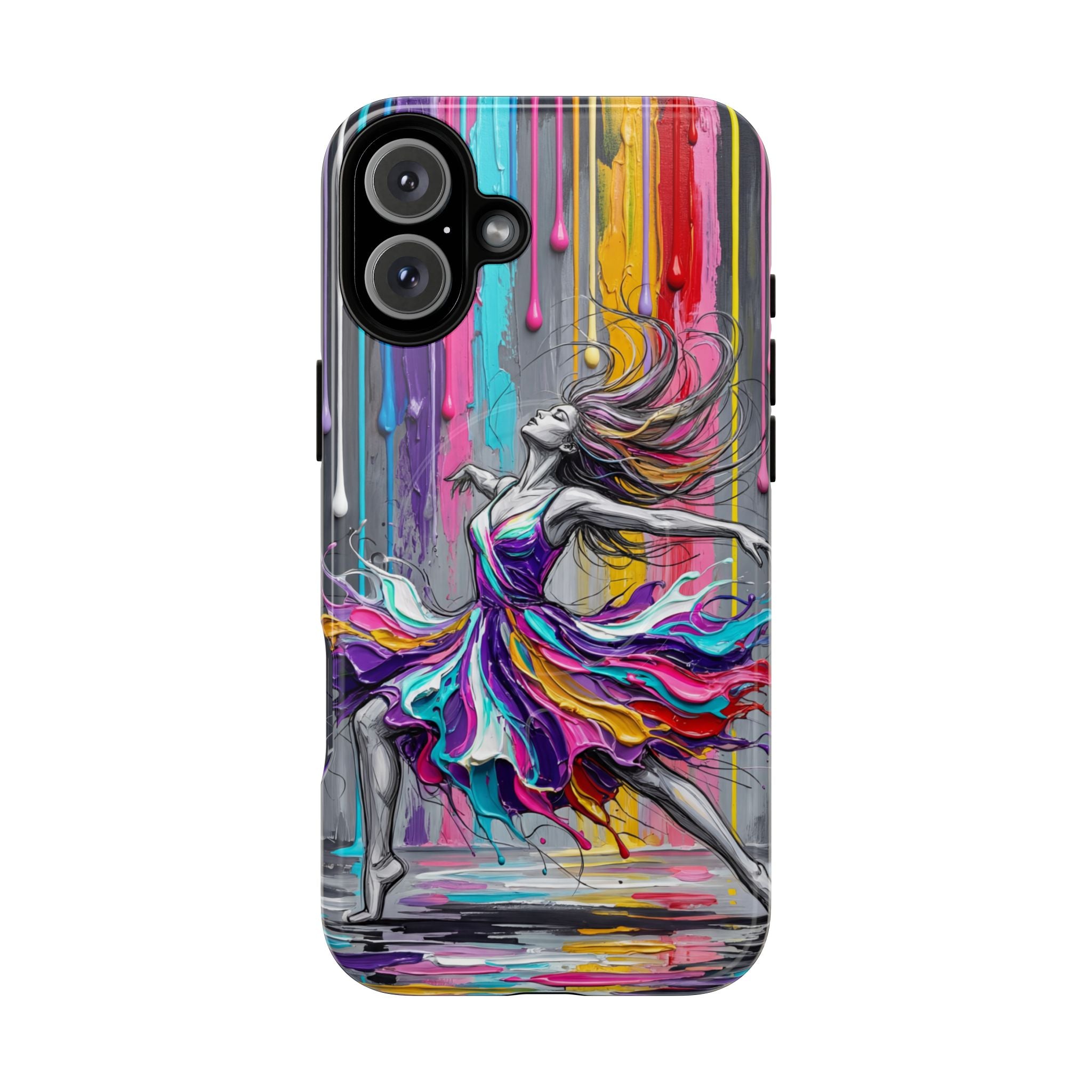 Colorful Dancer Tough MagSafe iPhone Case | Vibrant Drip Art Protective Cover