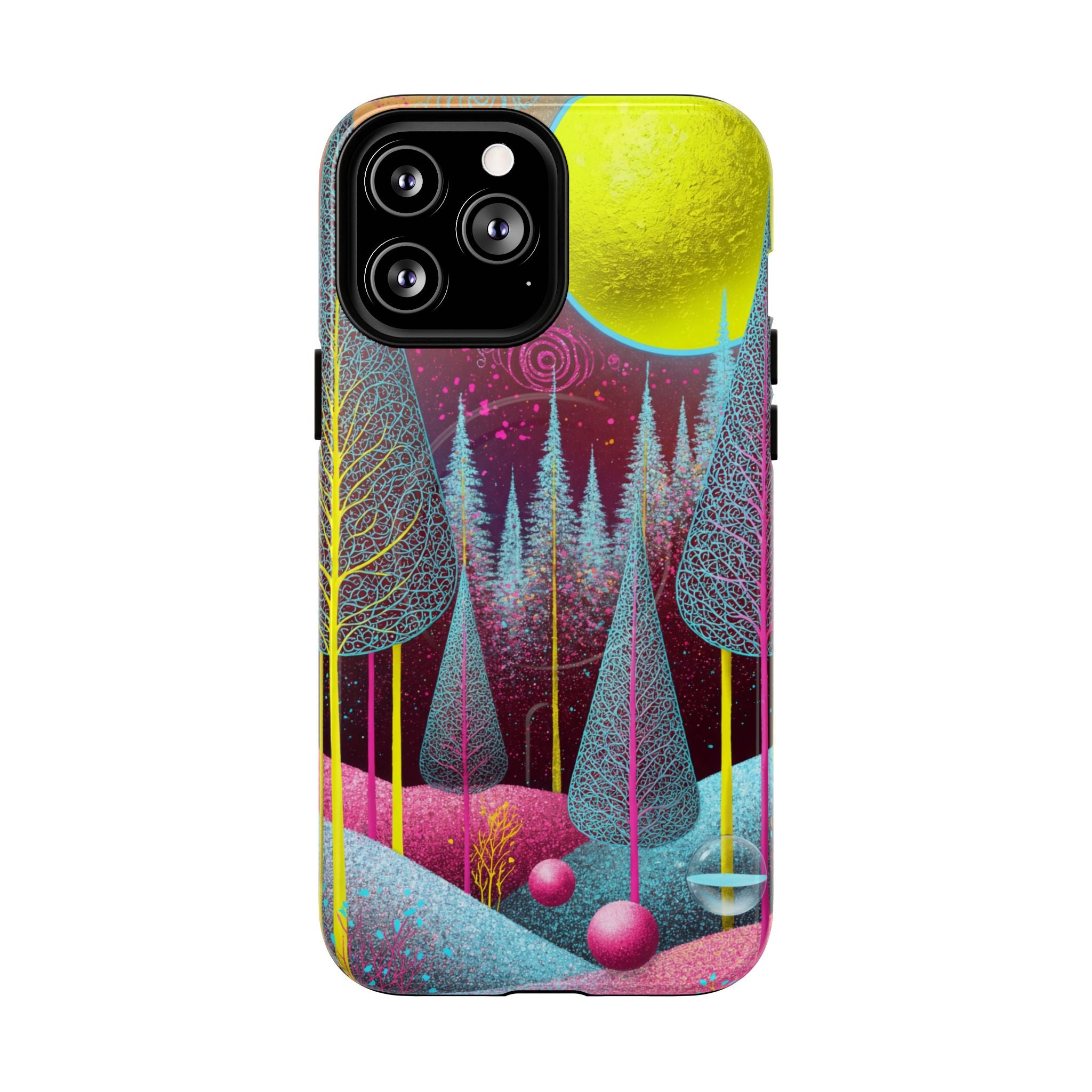 Custodia rigida MagSafe per iPhone Neon Forest