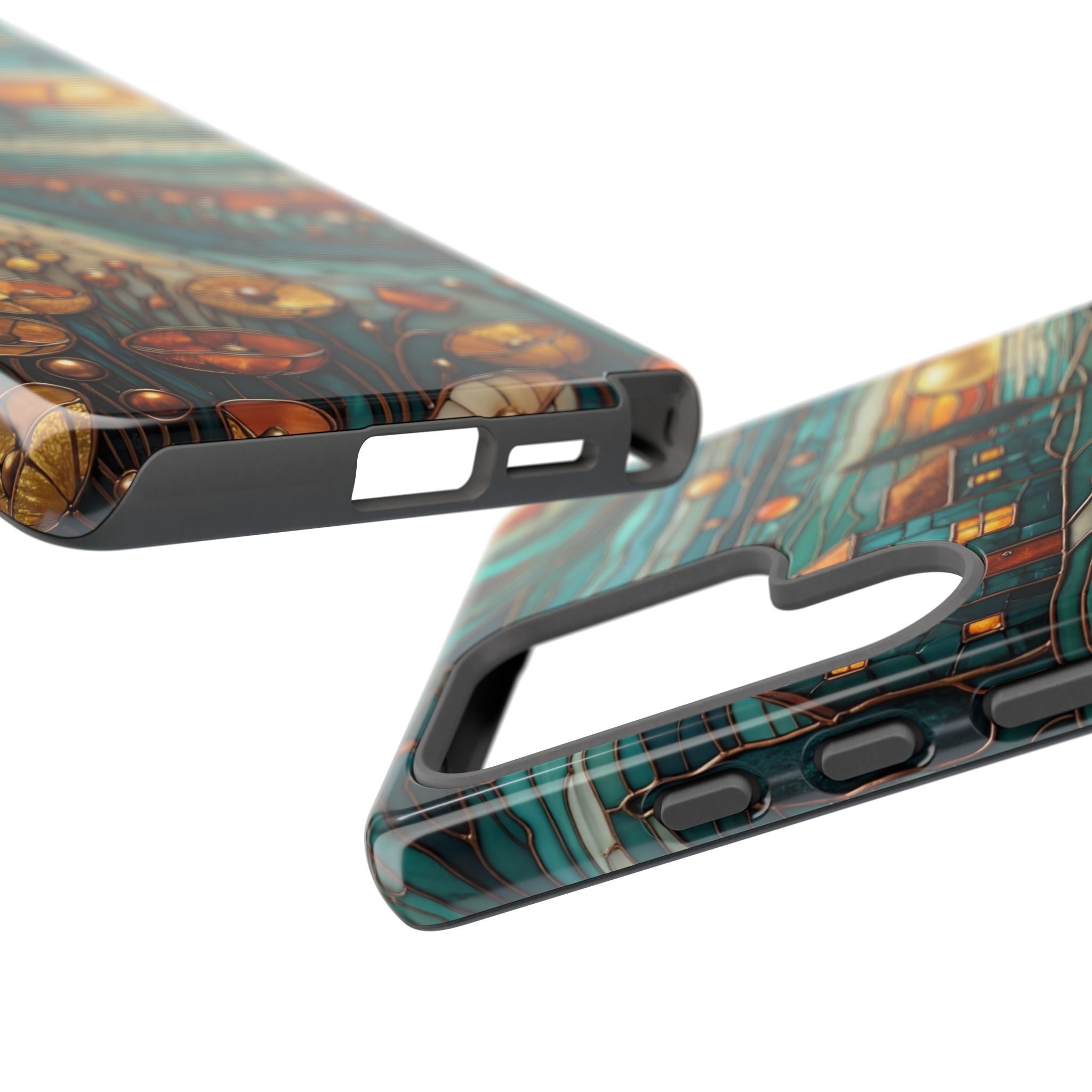 Artistic Sunset Cottage Samsung Galaxy Case | Whimsical Floral Landscape Protective Cover