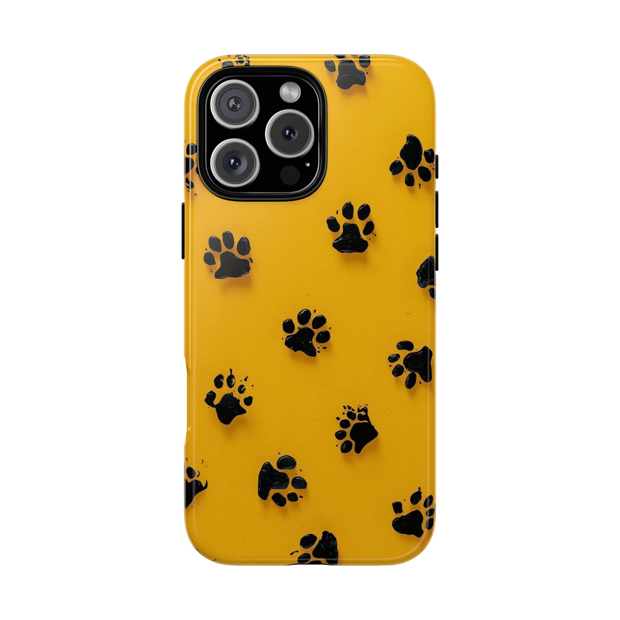 Yellow Paw Print Tough iPhone Case — Protective Dog & Cat Lover Cover