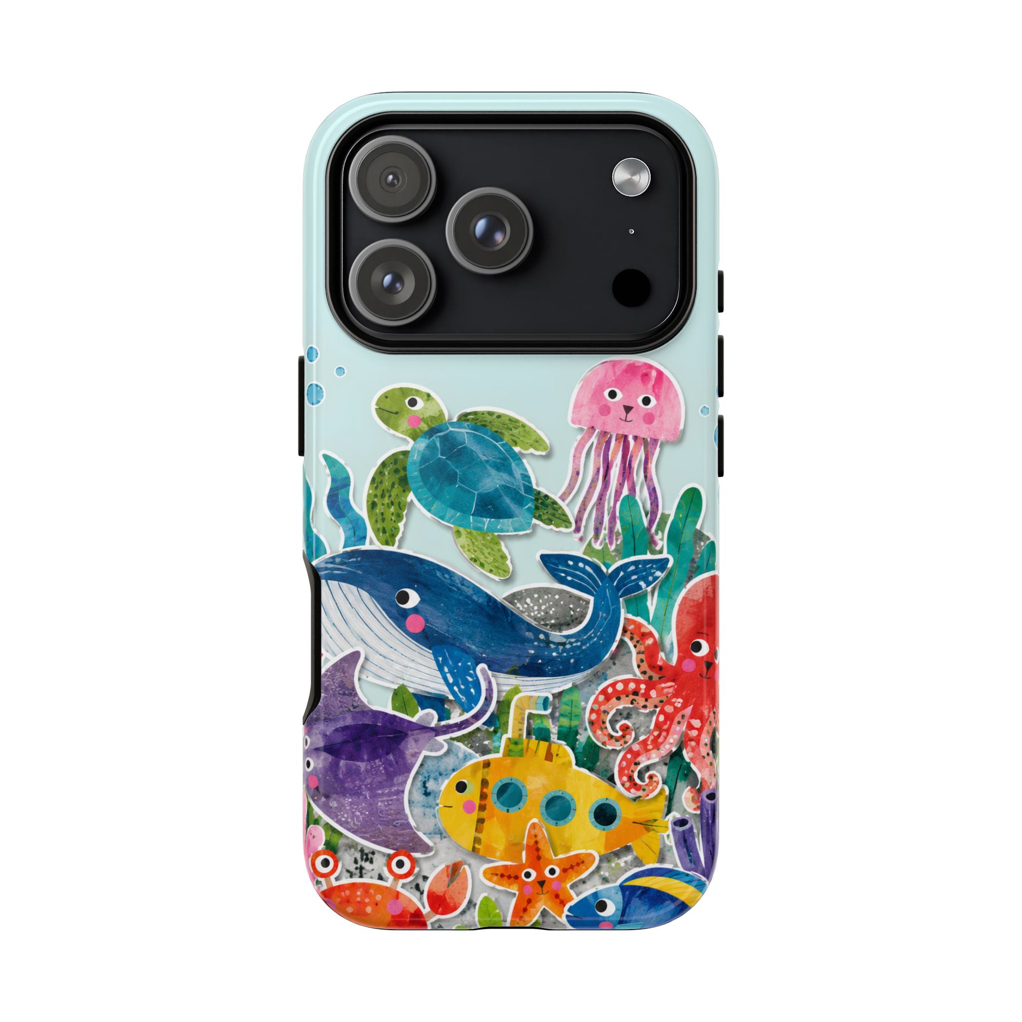 Cute Coastal Ocean iPhone Case | Aesthetic Whale Turtle Marine Life Cover