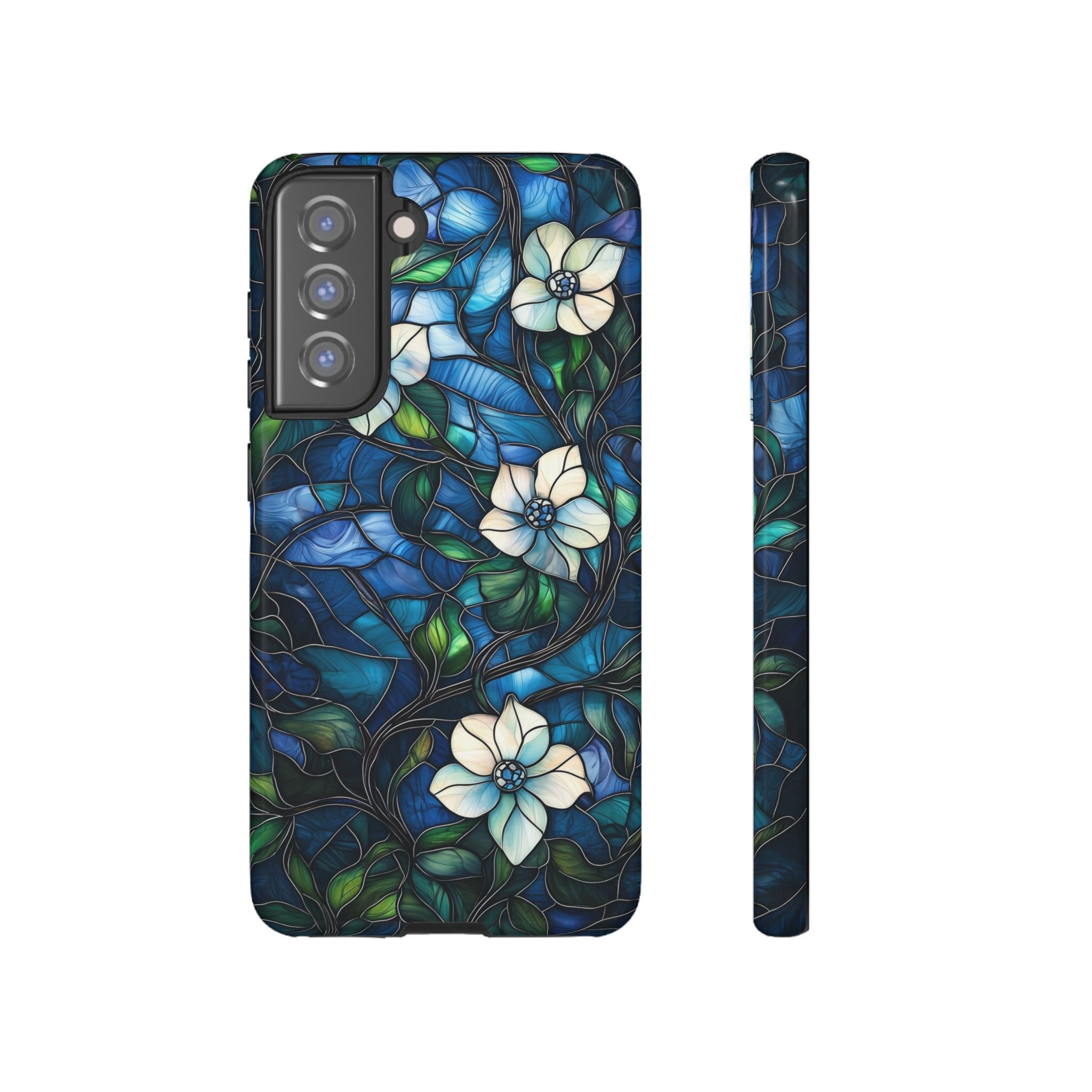 Floral Stained Glass Samsung Galaxy Case – Blue Garden