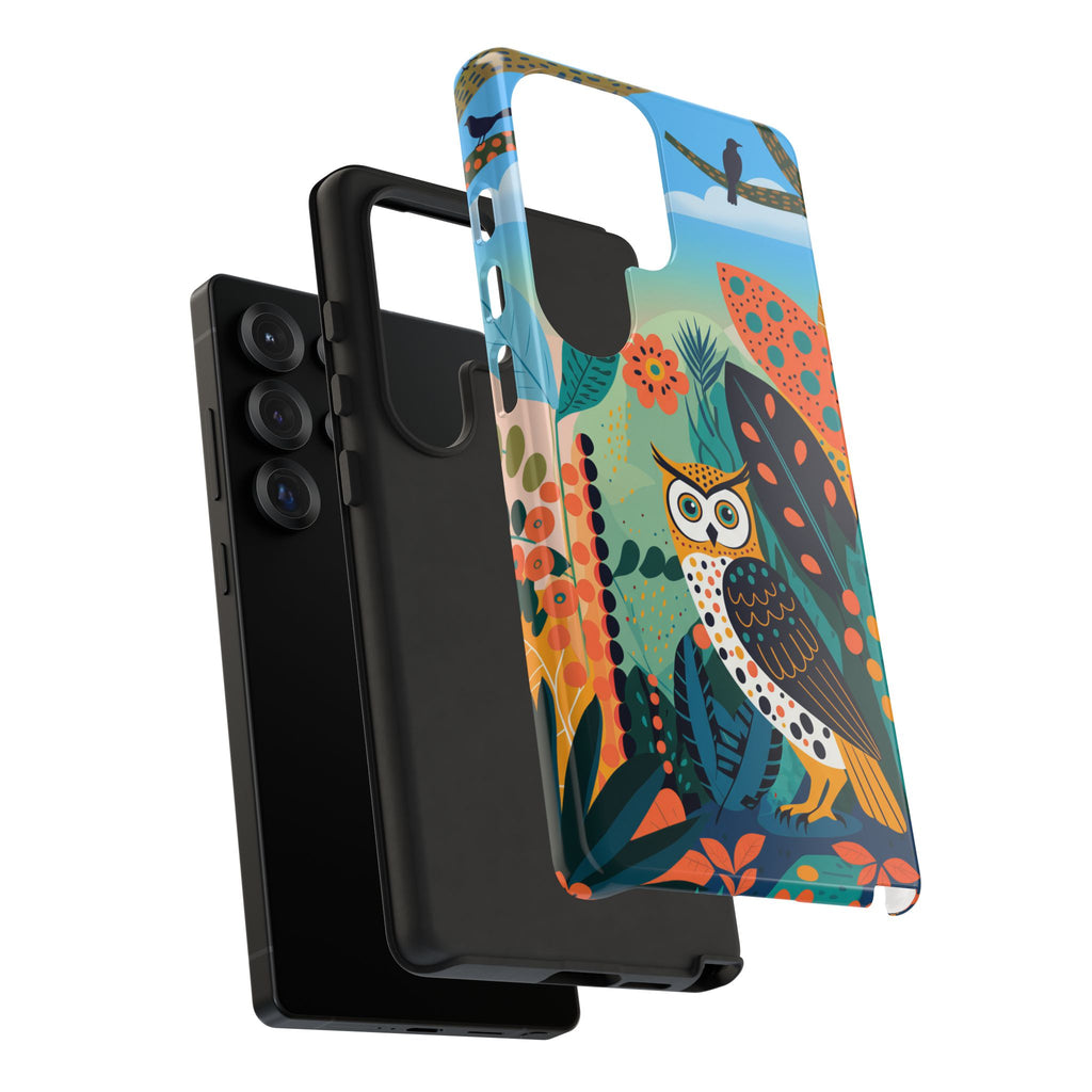 Botanical Forest Colourful Owl Samsung Galaxy Phone Case