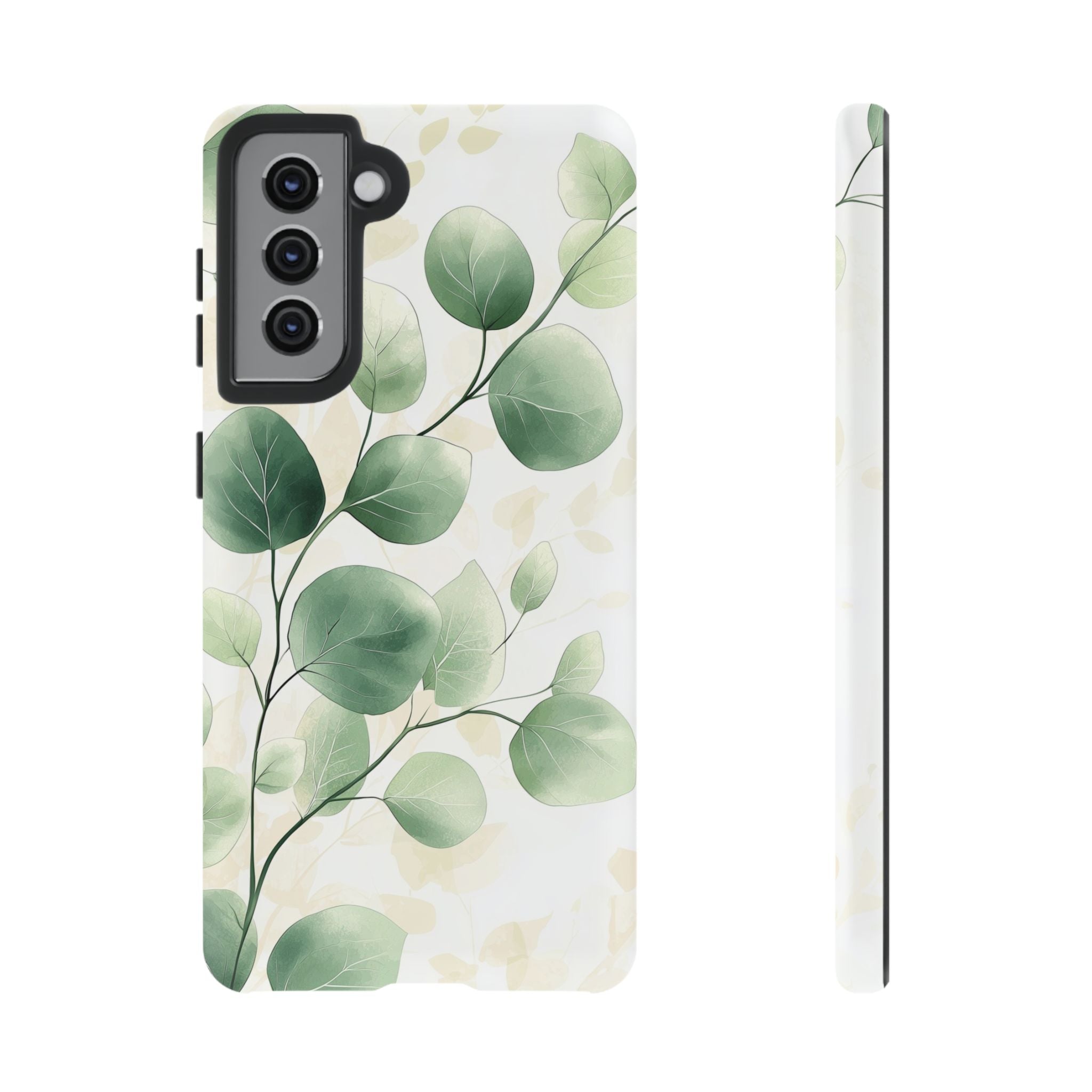 Botanical Eucalyptus Tough Samsung Galaxy Phone Case | Green Watercolour Leaf