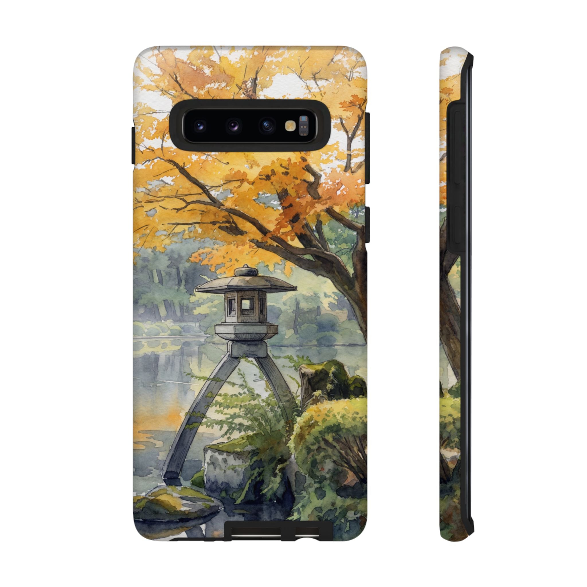 Autumn Japanese Garden Samsung Galaxy Phone Case | Scenic Lantern Fall