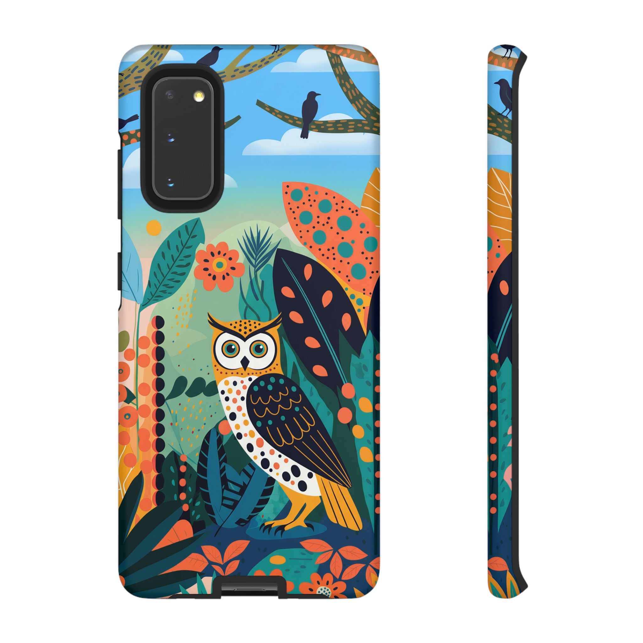 Botanical Forest Colourful Owl Samsung Galaxy Phone Case