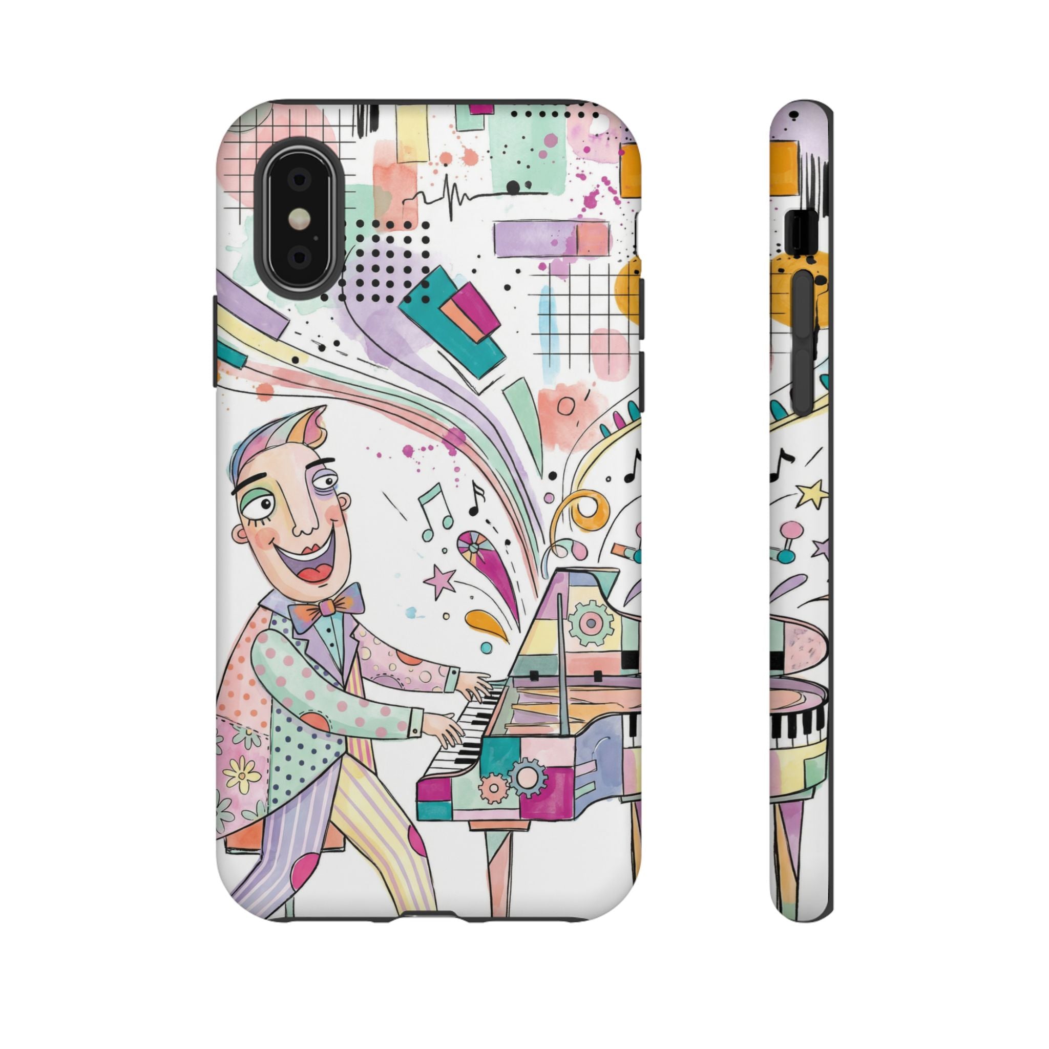 Musical Pianist iPhone Case | Colorful Whimsical Piano Art