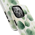 Botanical Eucalyptus Tough iPhone Case | Green Watercolour Leaf