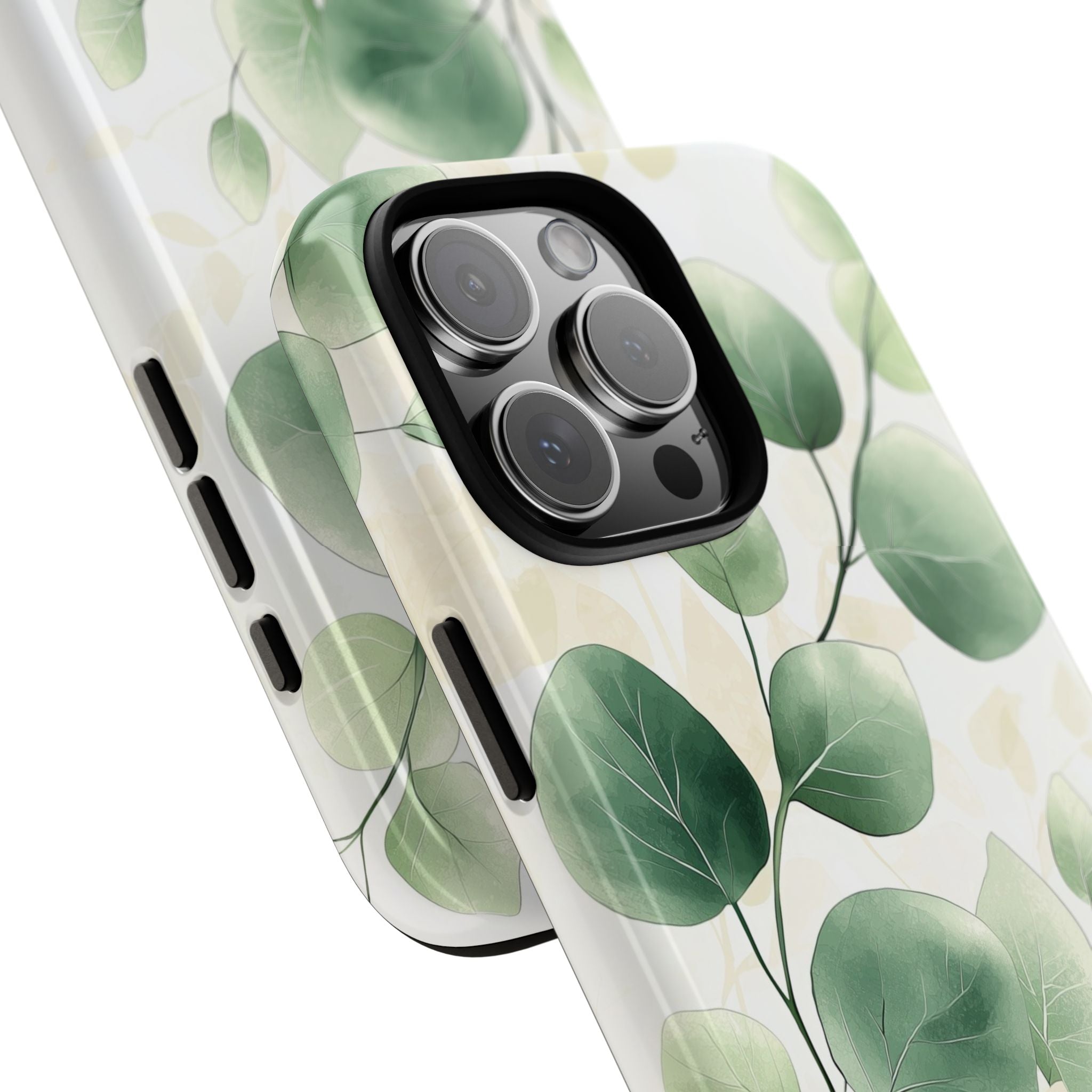 Botanical Eucalyptus Tough iPhone Case | Green Watercolour Leaf