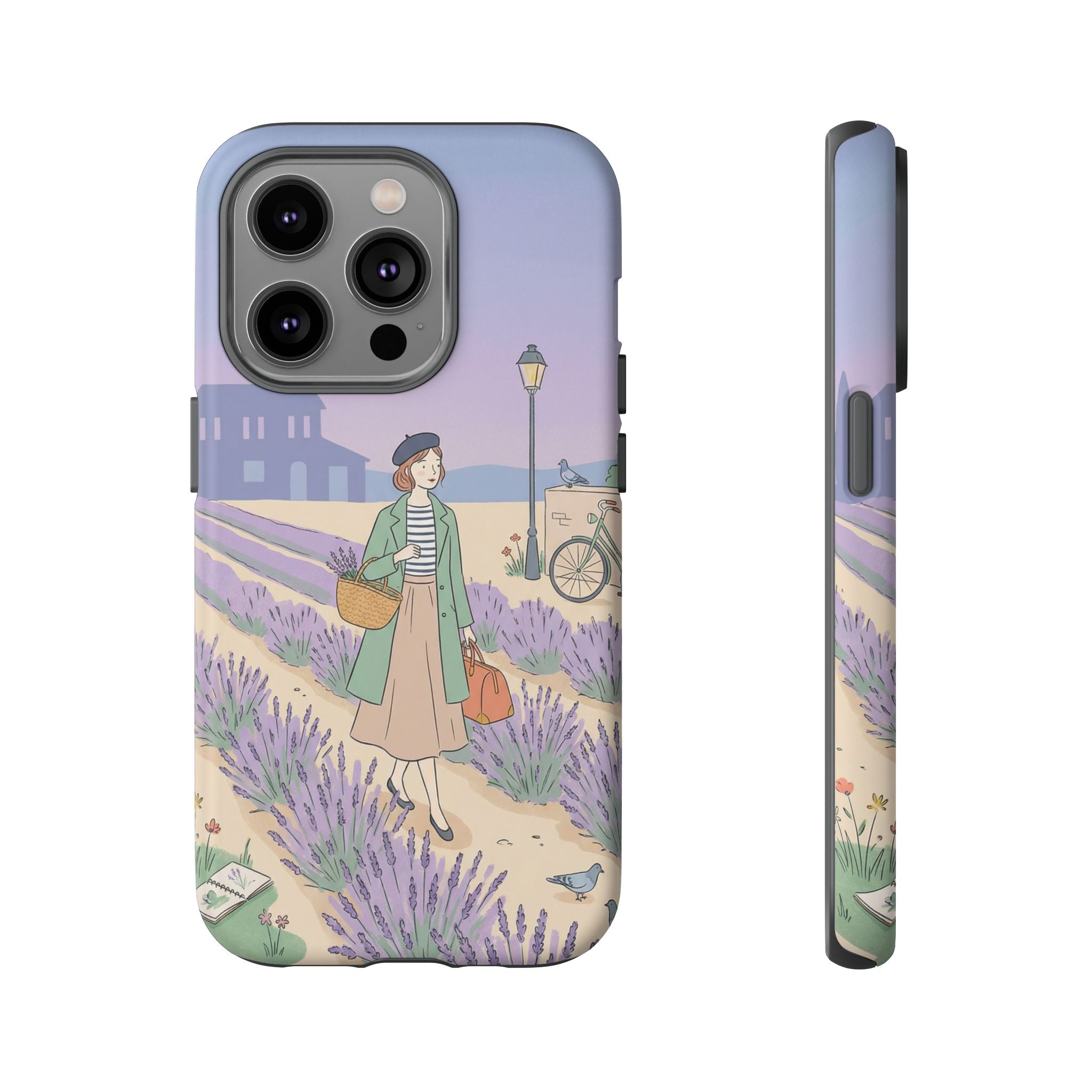 Lavender Field iPhone Case | Vintage Travel Illustration Protective Case