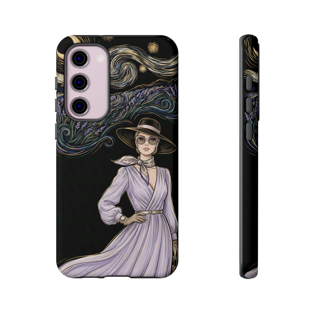 Starry Night Lavender Woman Samsung Galaxy Phone Case | Artistic Protective Tough Case