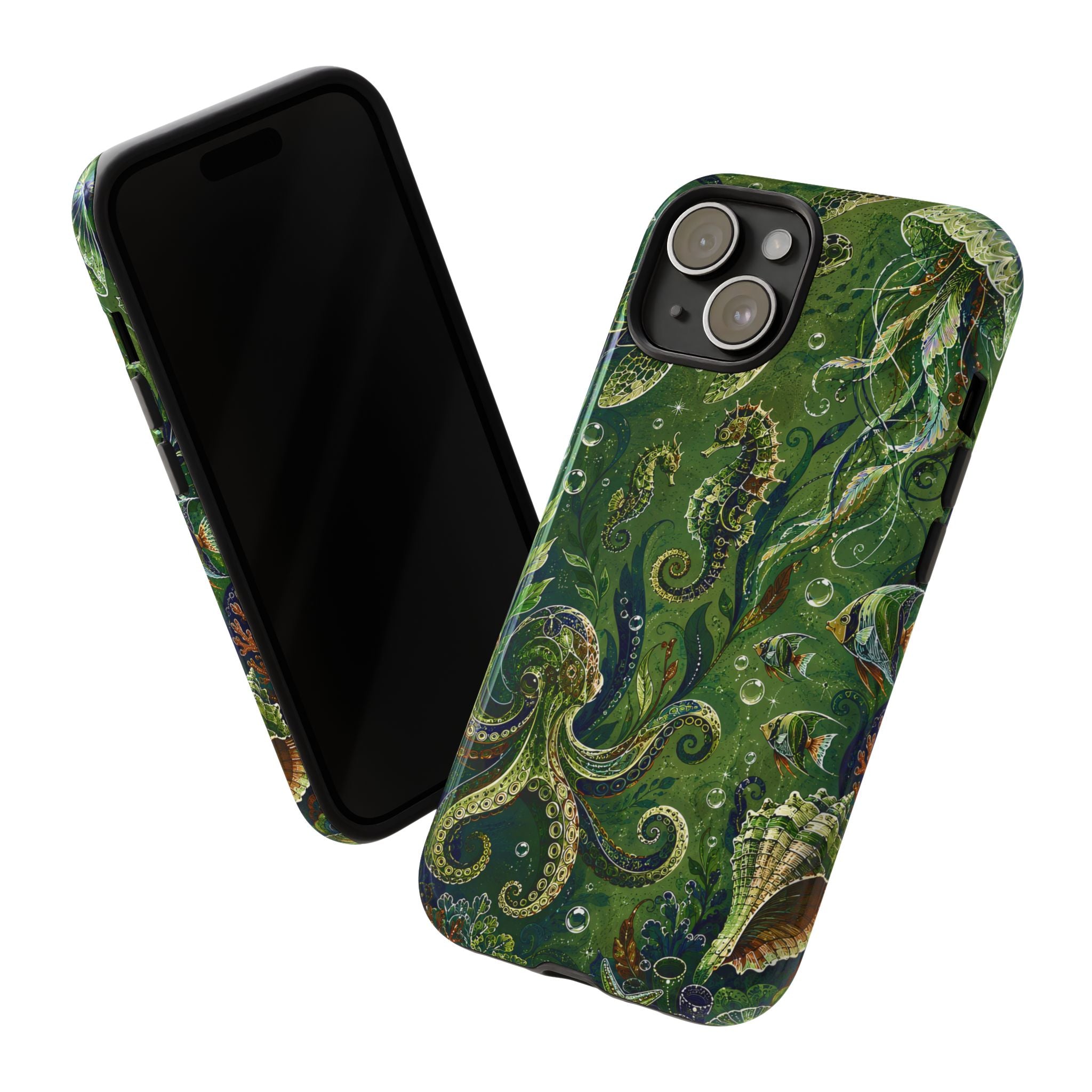 Octopus Tough iPhone Case | Jewel Green Ocean Animal Cover
