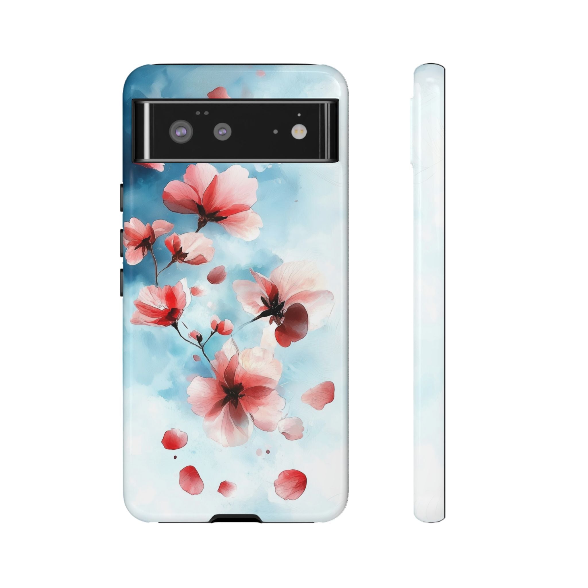 Floral Cherry Blossom Google Pixel Case | Pastel Pink Blue