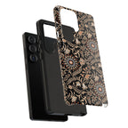 Batik Floral Black Ornate Daisies Tough Samsung Galaxy Case