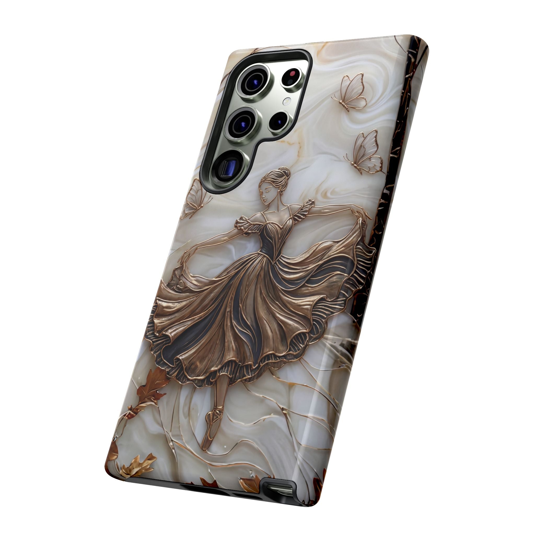 Elegant Bronze Ballerina Dance Design Samsung Galaxy Case