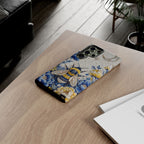 Floral Bee Tough Samsung Galaxy Phone Case | Blue & Yellow Moon Garden Design