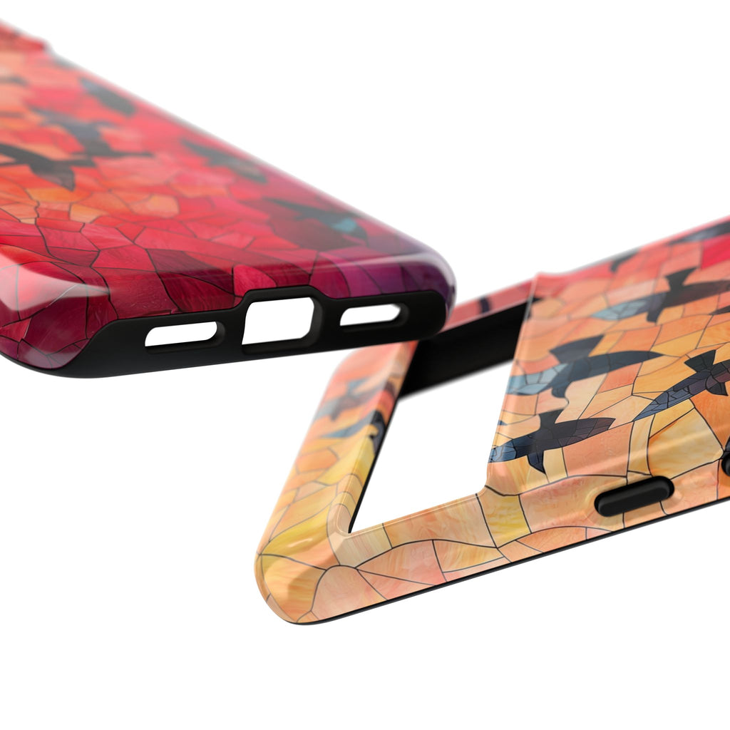 Stained Glass Mosaic Sunset Birds Google Pixel Case