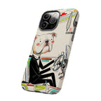 Bulldog Driver iPhone Case | Cute Retro Dog Illustration