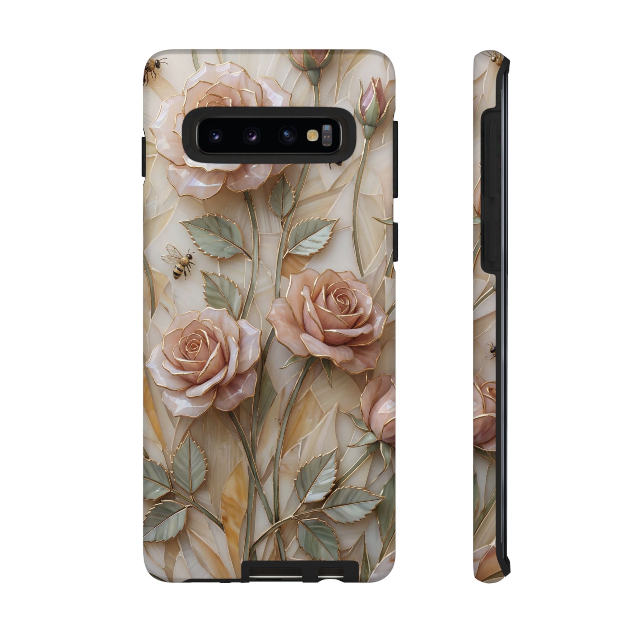 Vintage Blush Rose Floral Tough Samsung Galaxy Protective Cover