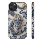 Asian Zodiac Dragon iPhone Case | Blue & White Porcelain Luxury Protective Case | Year of the Dragon Gift