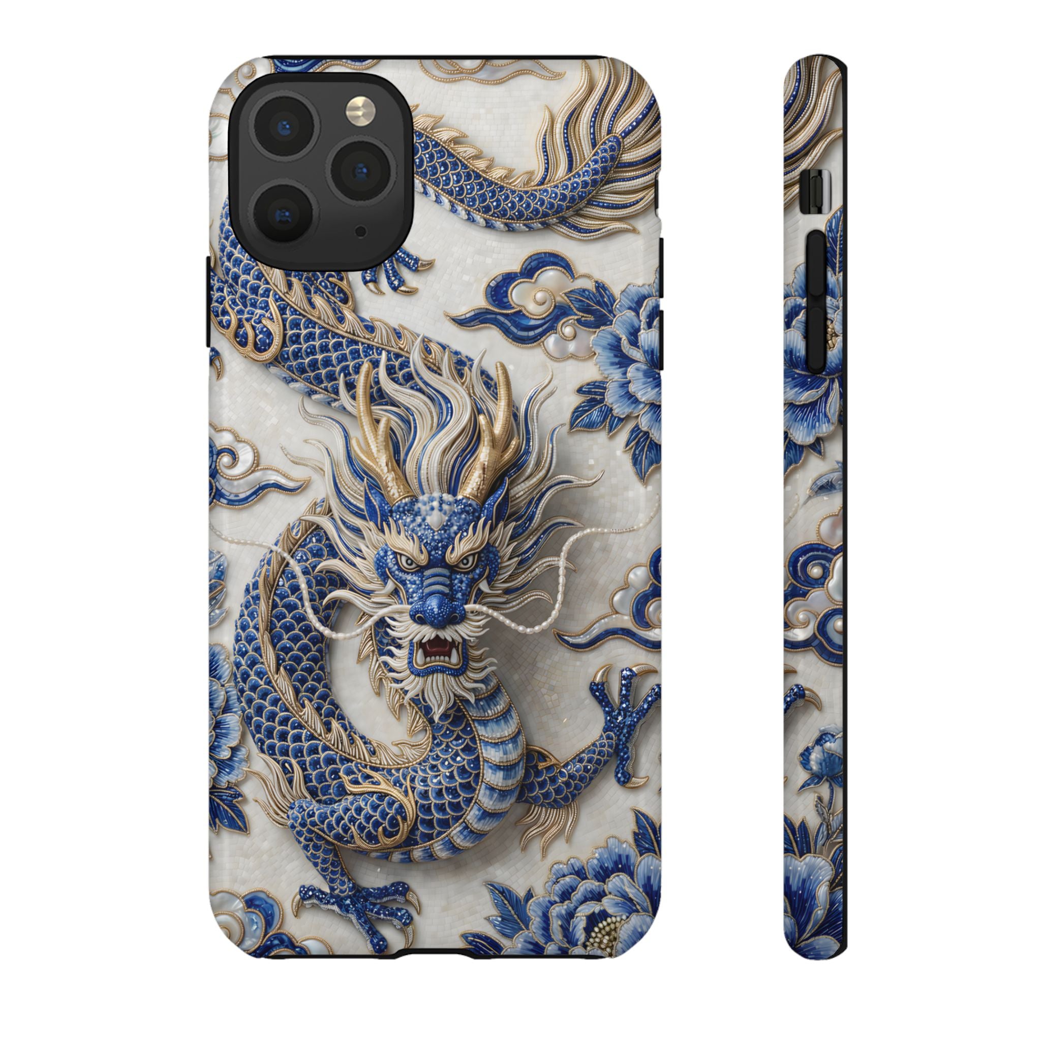 Asian Zodiac Dragon iPhone Case | Blue & White Porcelain Luxury Protective Case | Year of the Dragon Gift