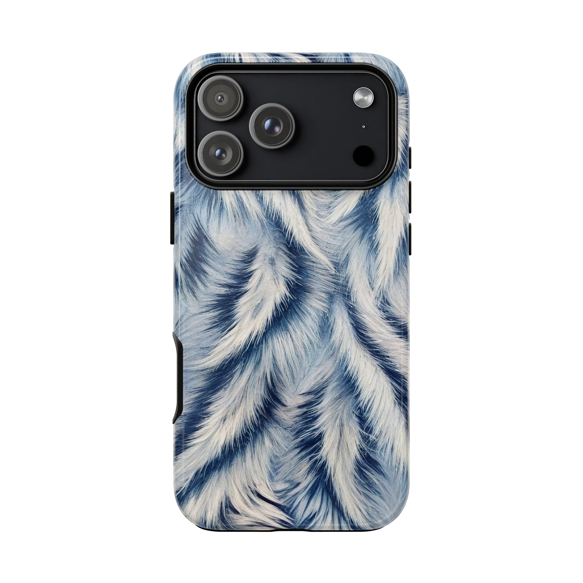 Blue Faux Fur Texture Protective Tough iPhone Case