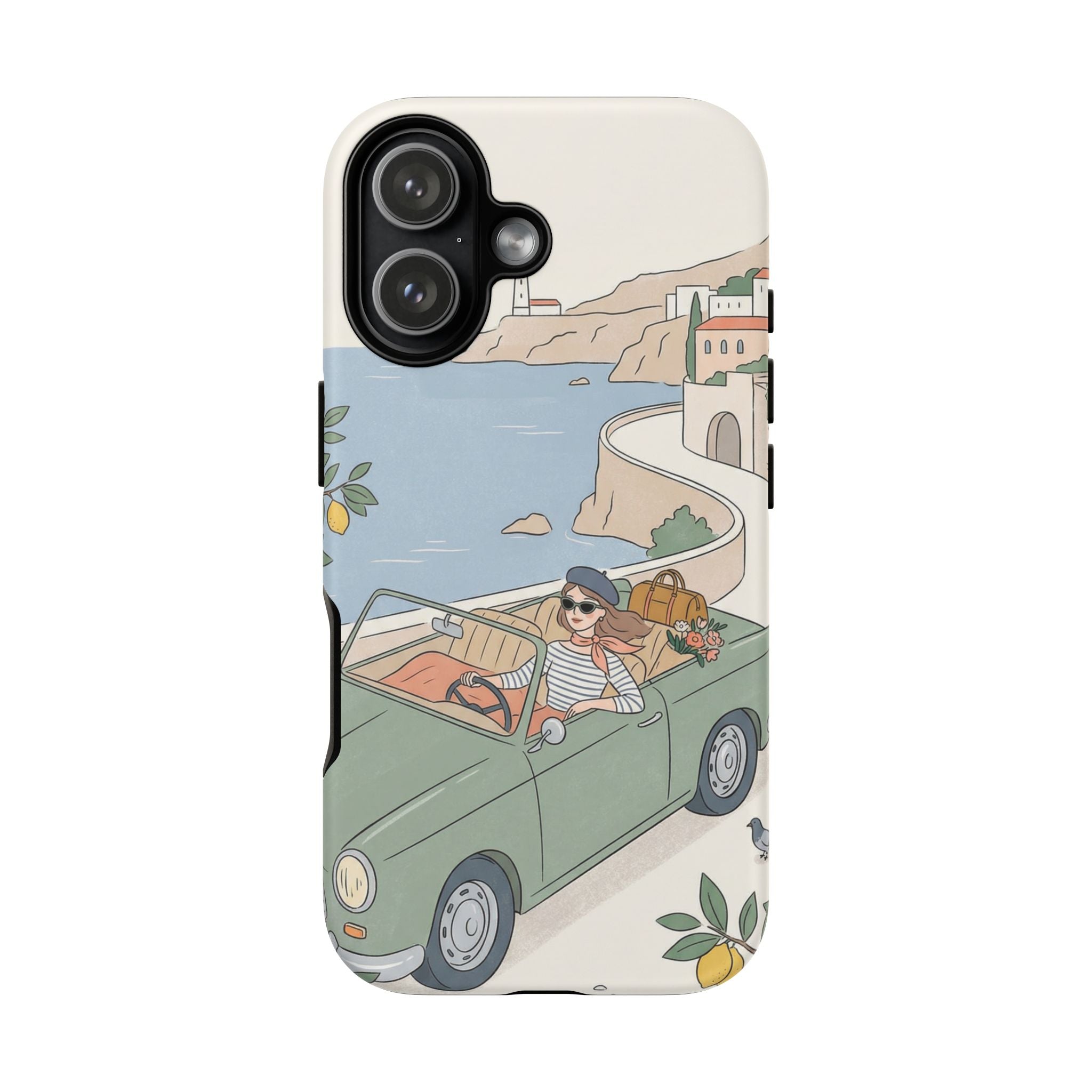 Retro Coastal Road Trip Design iPhone Case