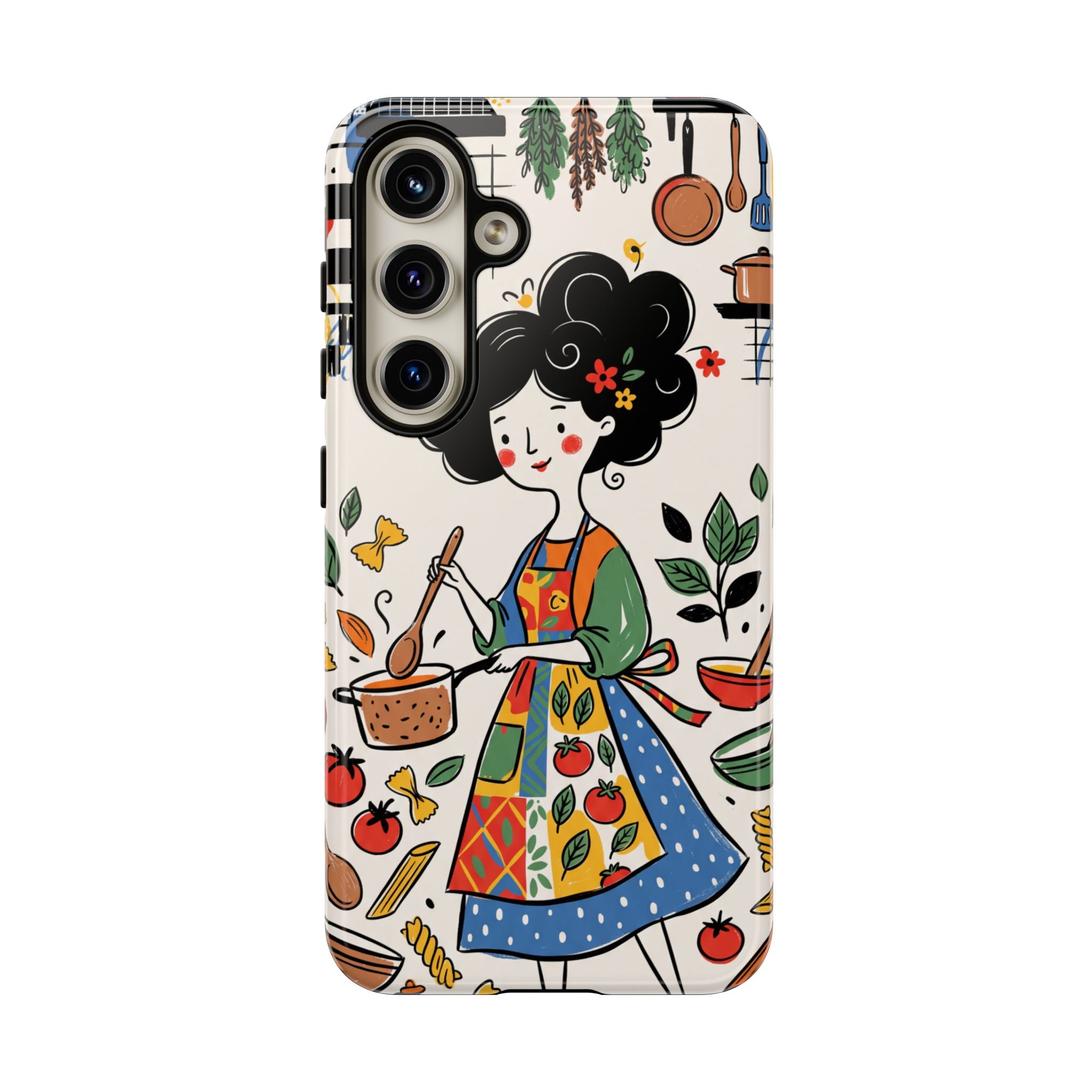 Whimsical Chef Kitchen Illustration Samsung Galaxy Phone Case