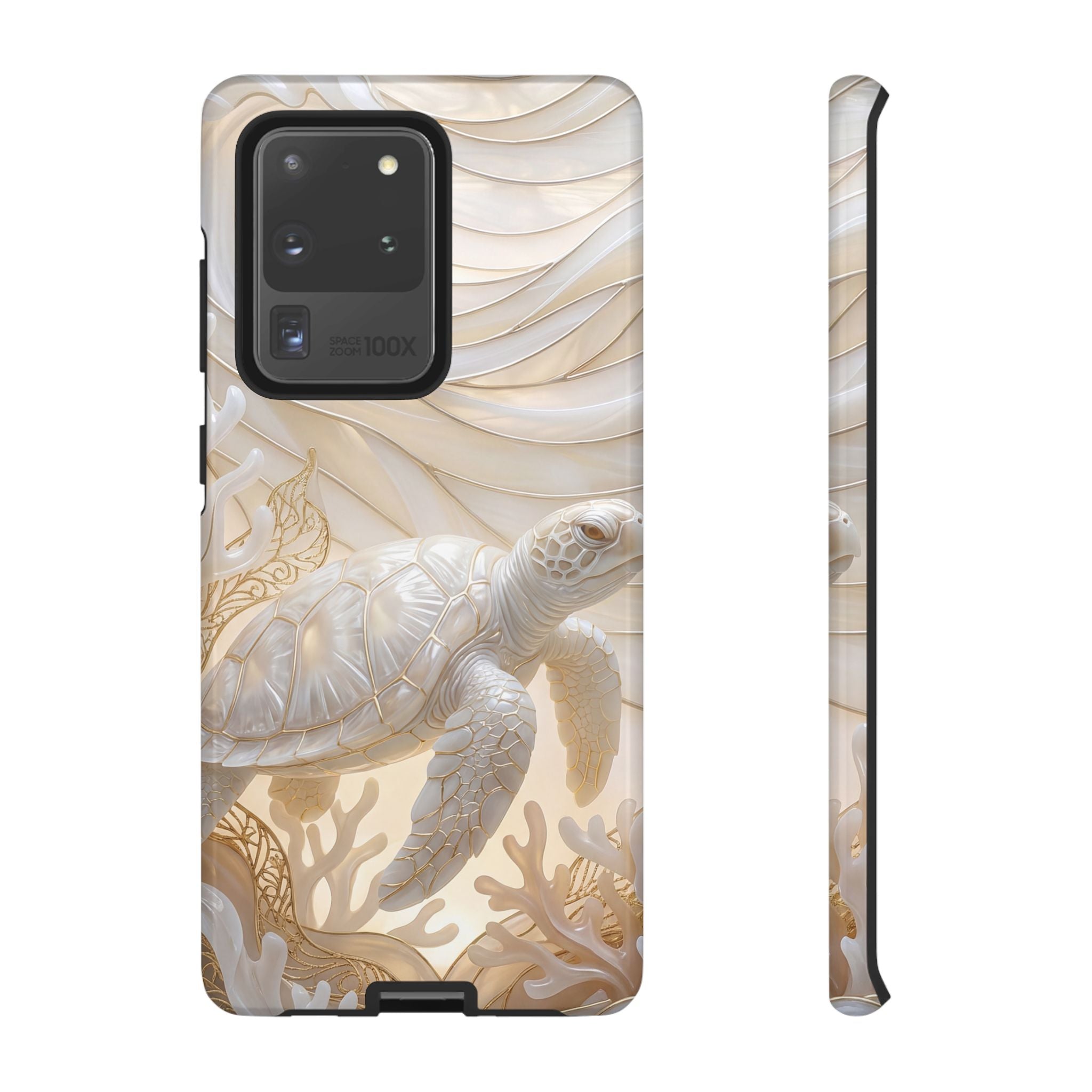 Sea Turtle Tough Samsung Galaxy Case — Elegant Nautical Coral Design