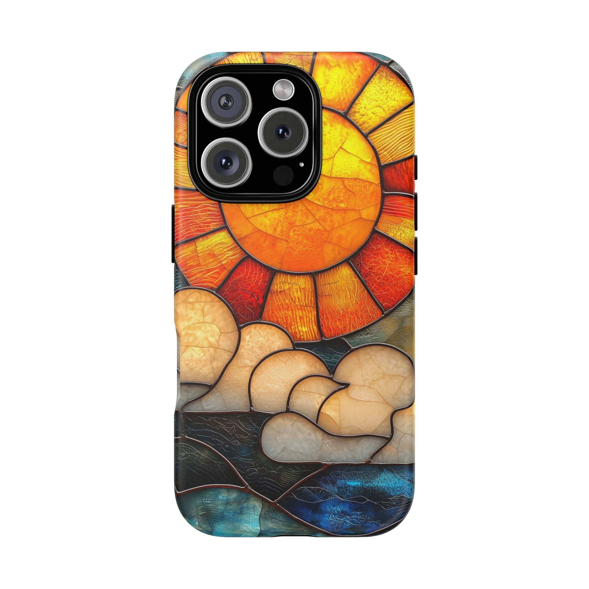 Stained Glass Sun & Clouds iPhone Case