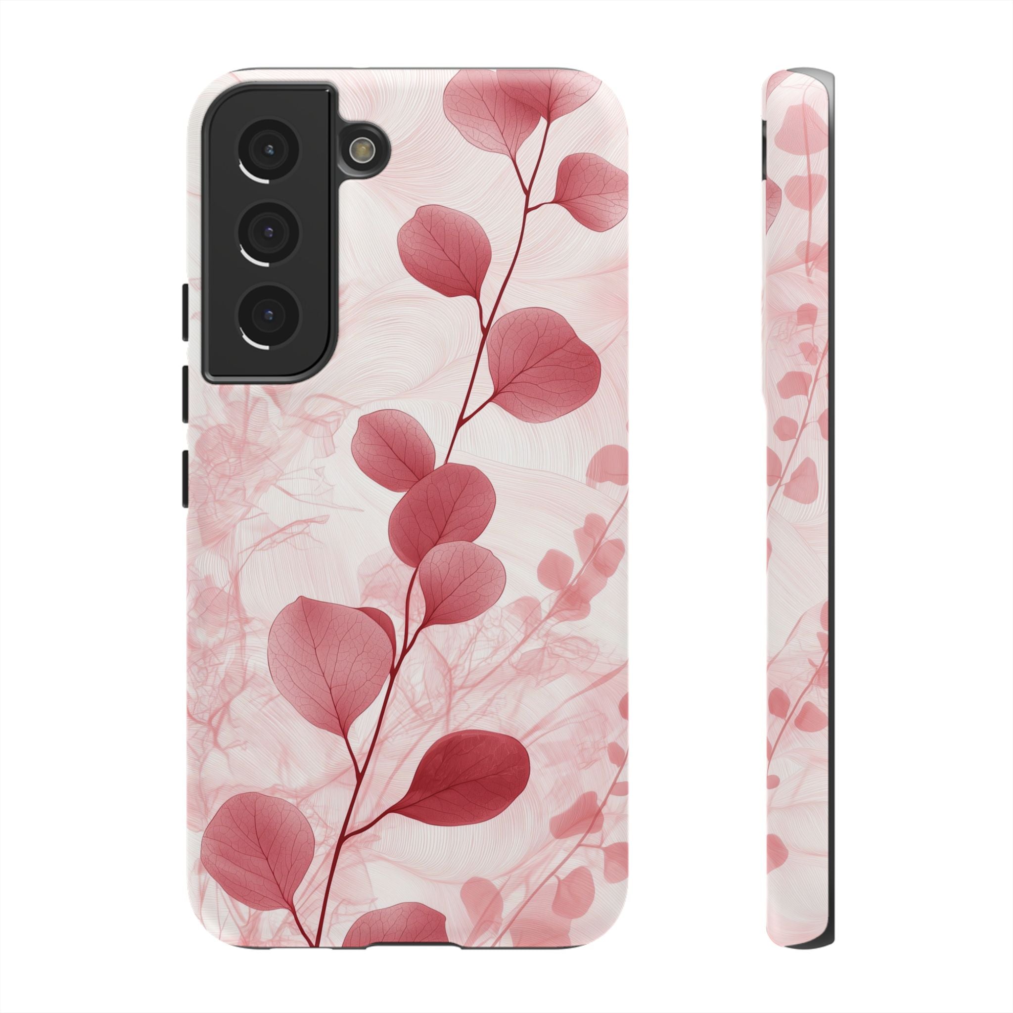Pink Botanical Floral Eucalyptus Samsung Galaxy Phone Case