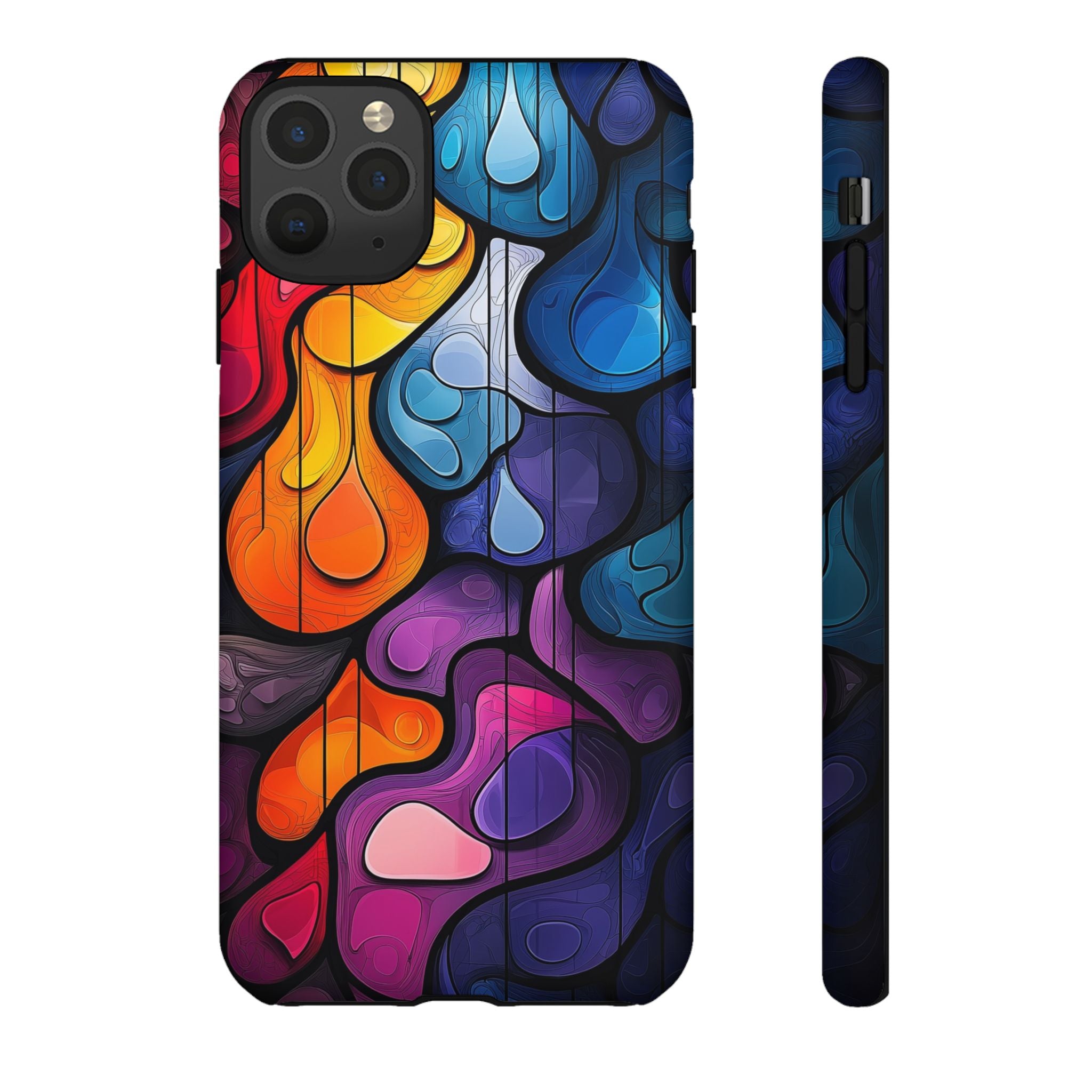 Abstract Colourful Drop iPhone Case — Vibrant Stained-Glass