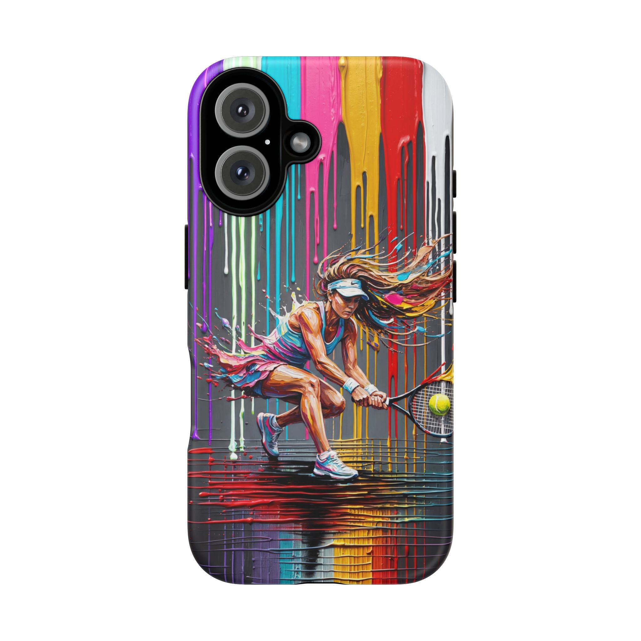 Colour Splash Tennis iPhone Case | Vibrant Female Player Art