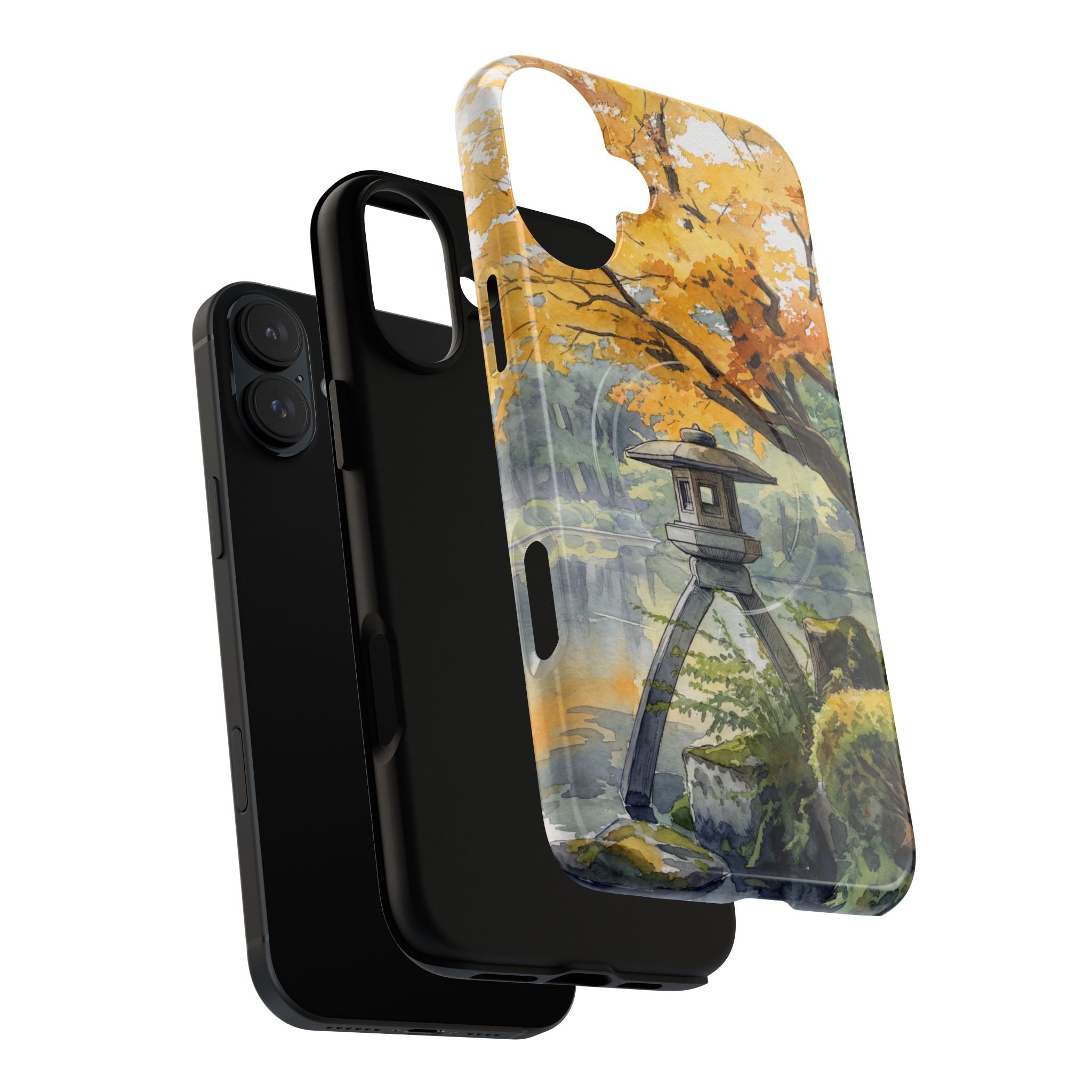 Autumn Japanese Garden MagSafe iPhone Case | Scenic Lantern Fall