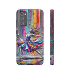 Colorful Dancer Tough Samsung Galaxy Phone Case | Vibrant Drip Art Protective Cover