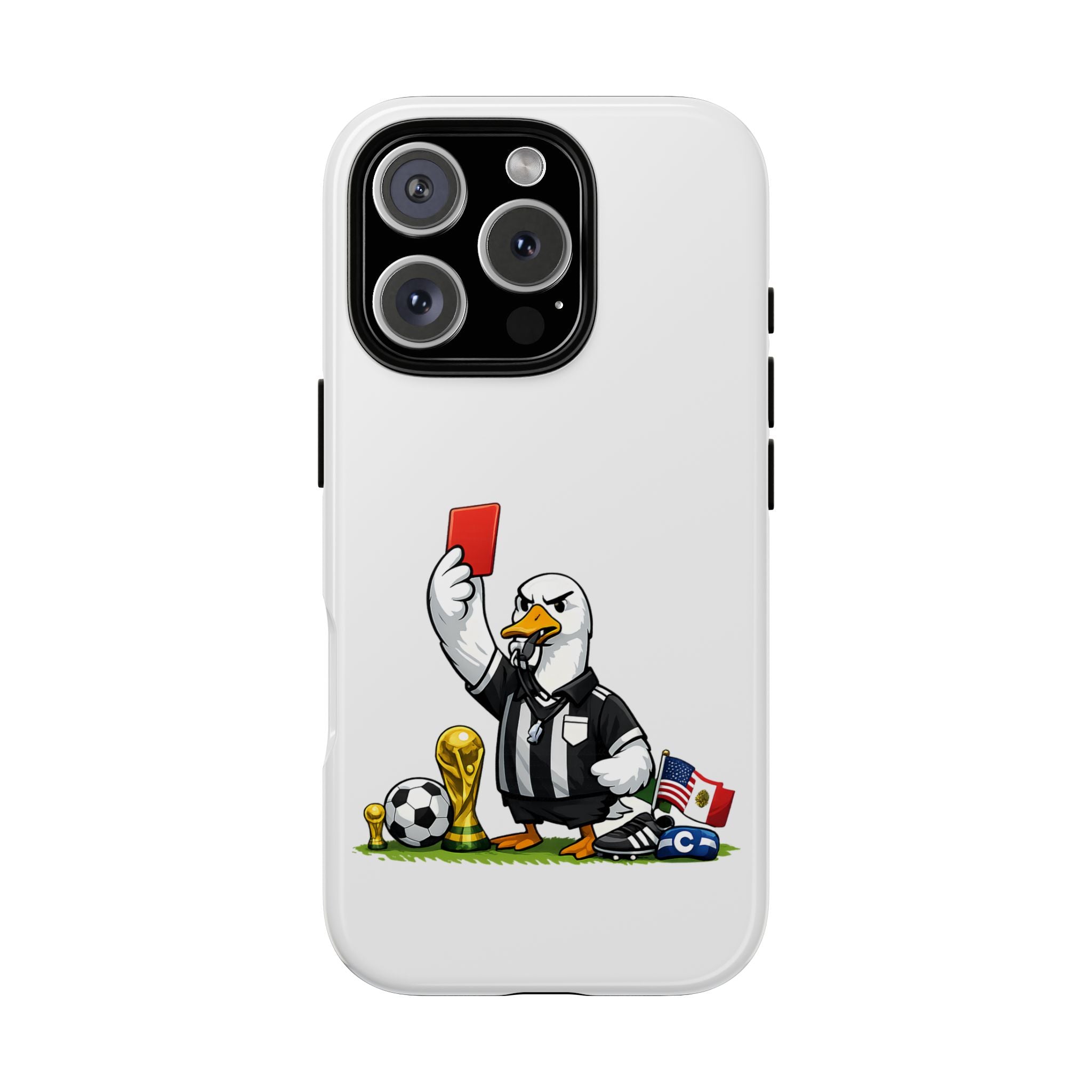 Funny Goose Referee iPhone Case | Soccer Red Card Art Cover