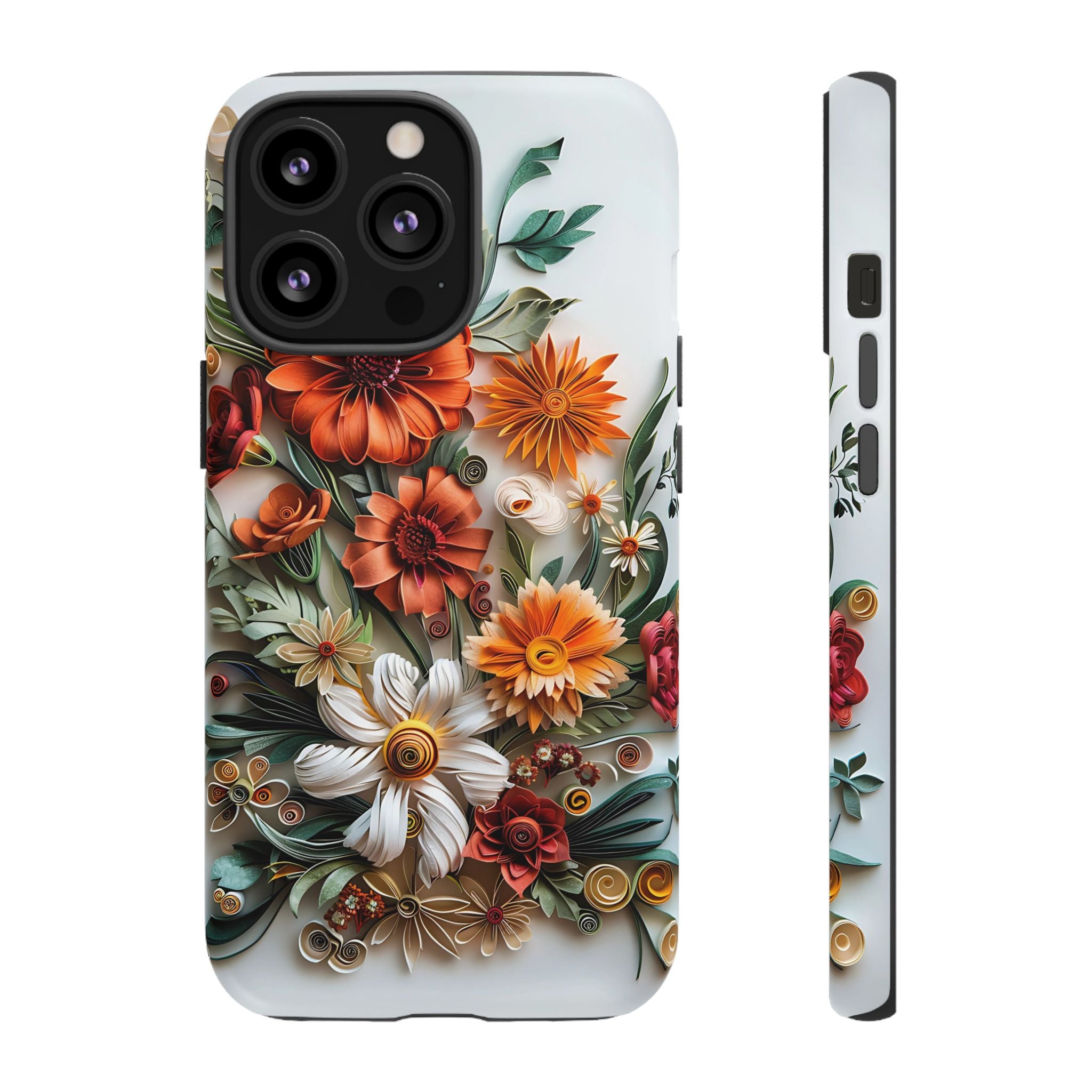 Floral Quilling Tough iPhone Case — Orange Daisy