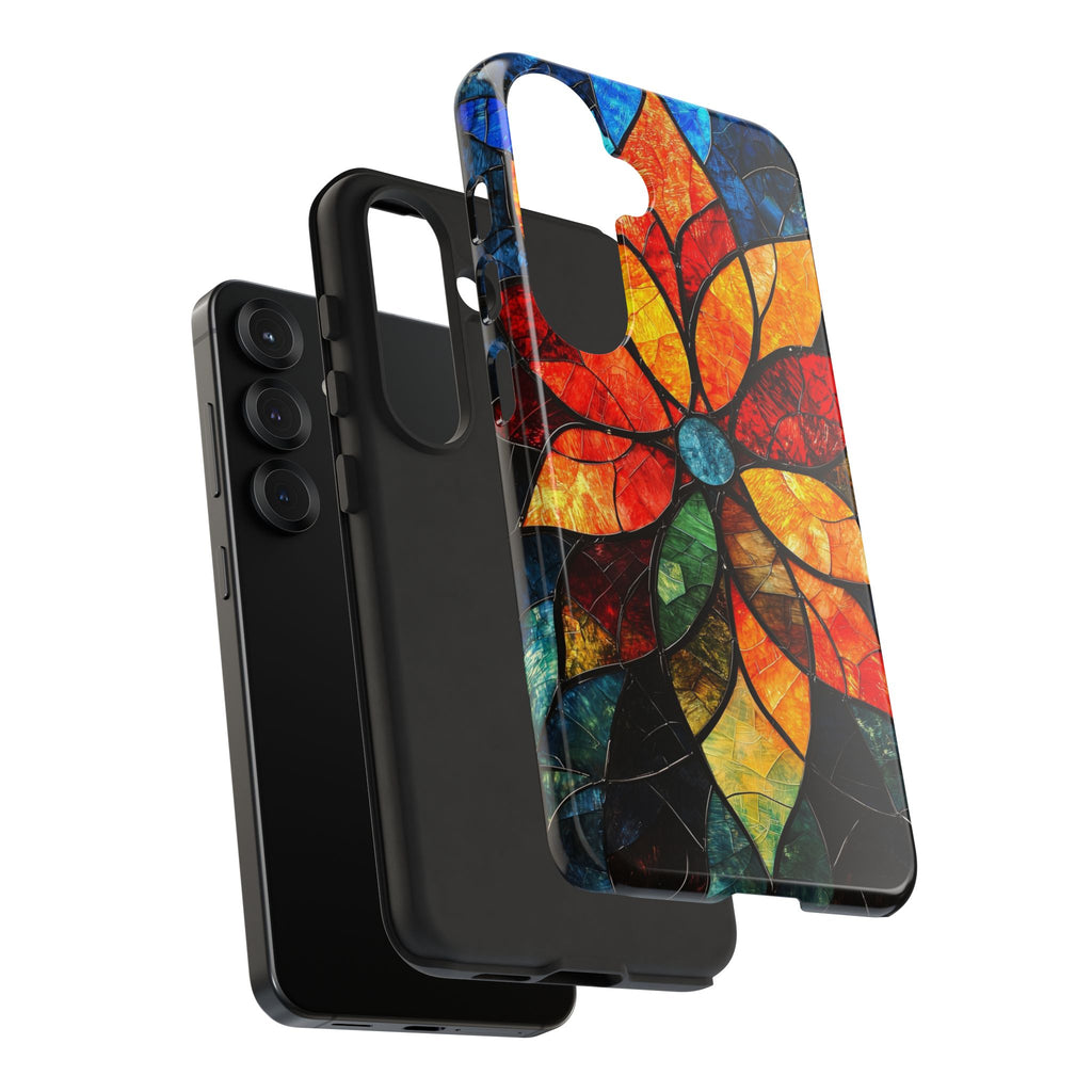 Stained Glass Flower Samsung Galaxy Case — Colourful Mosaic Protective Cover
