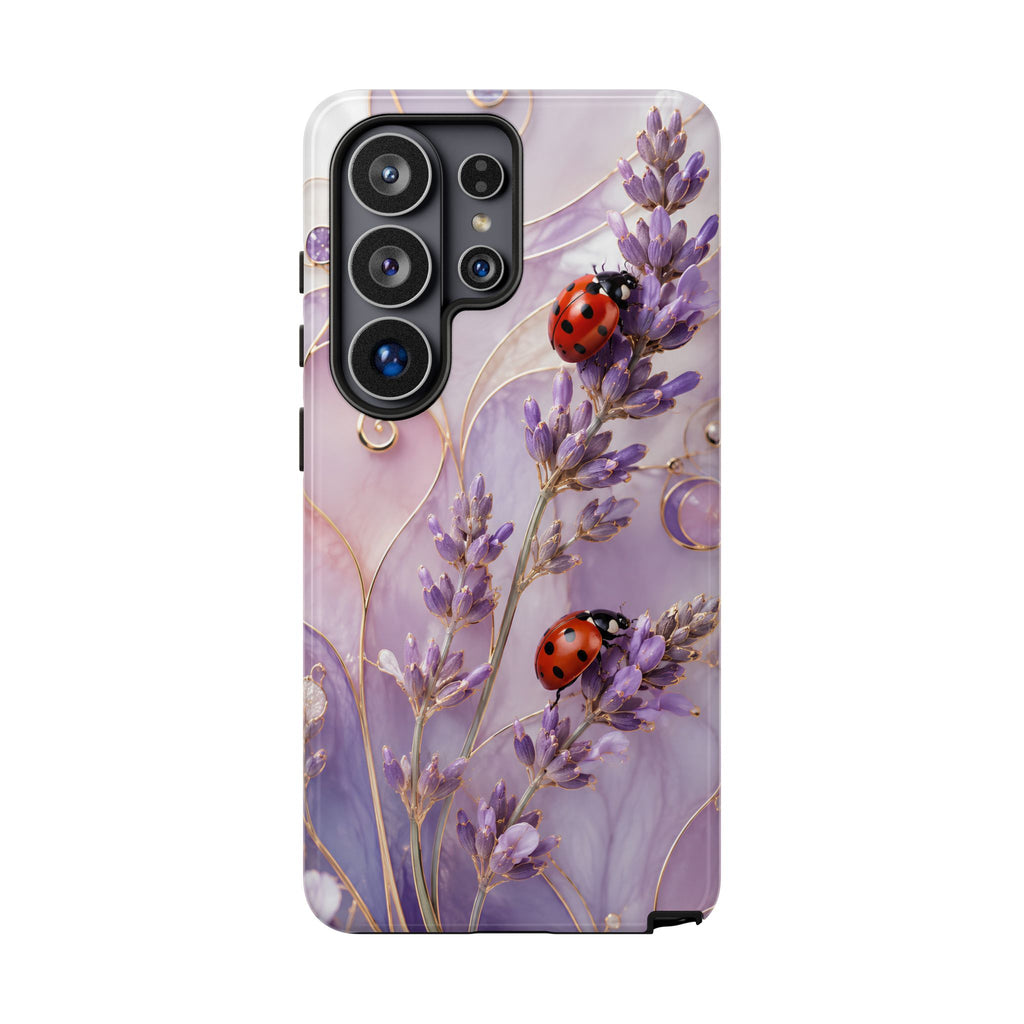 Lavender Ladybug Samsung Galaxy Phone Case | Floral iPhone Case