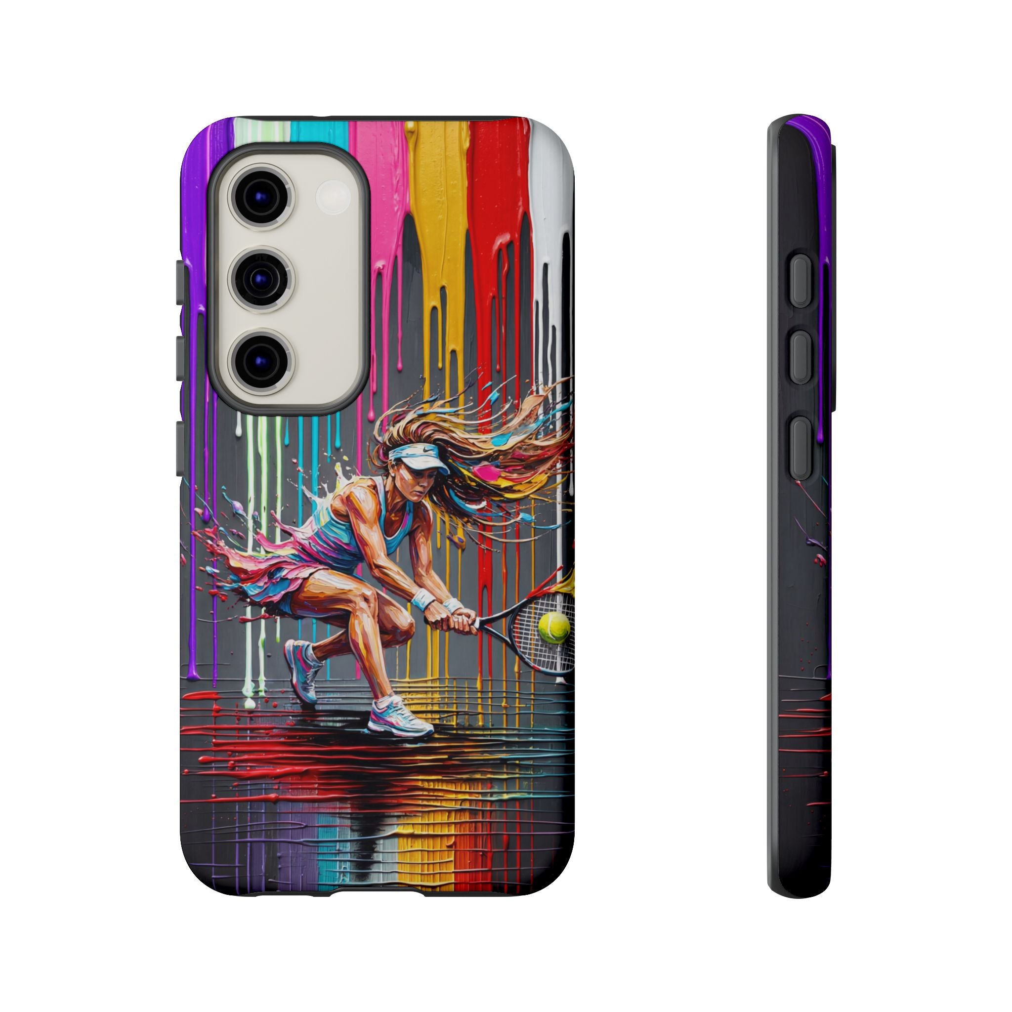 Colour Splash Tennis Samsung Galaxy Phone Case | Vibrant Female Player Art