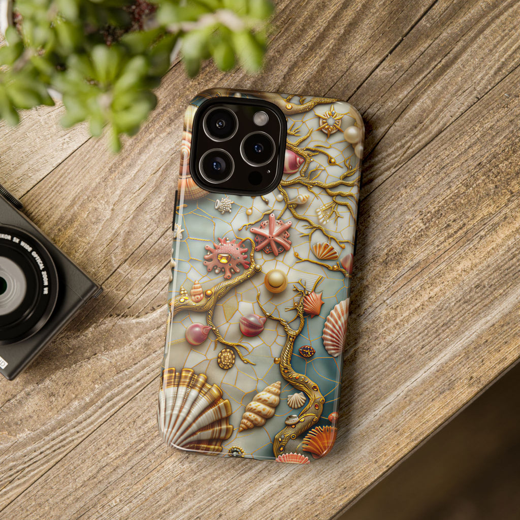 Decorative Seashell & Pearl Beach Design iPhone Case