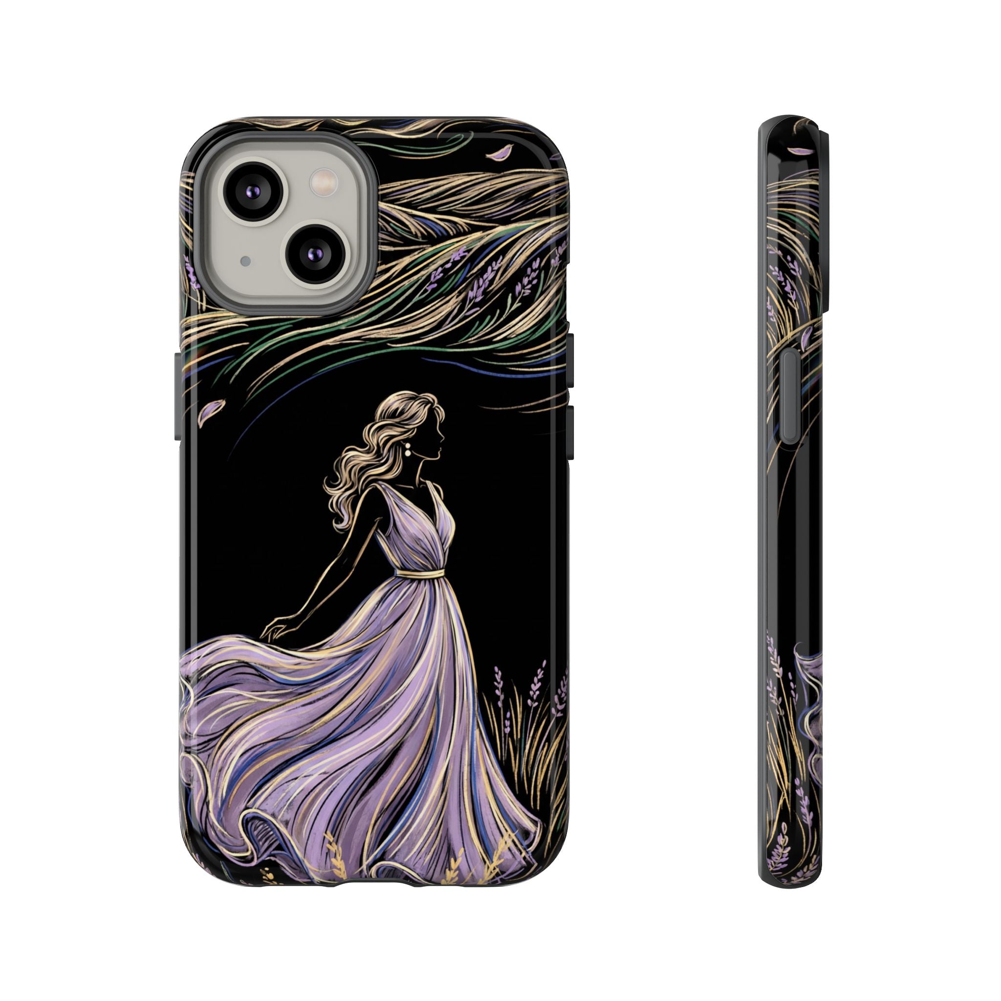 Lavender Breeze iPhone Case | Elegant Dancing Woman Floral Protection