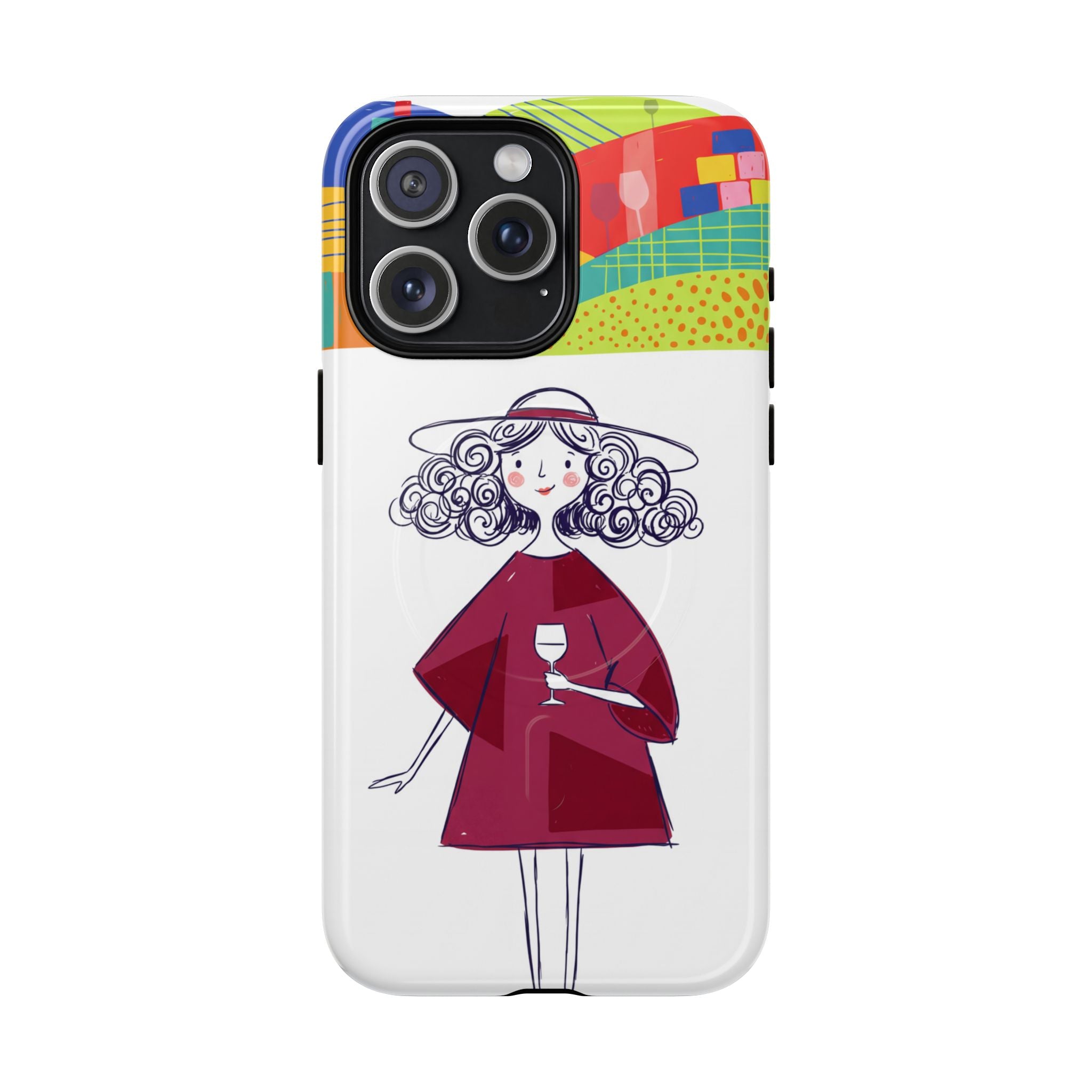 Colourful Artistic Wine Lady MagSafe iPhone Case