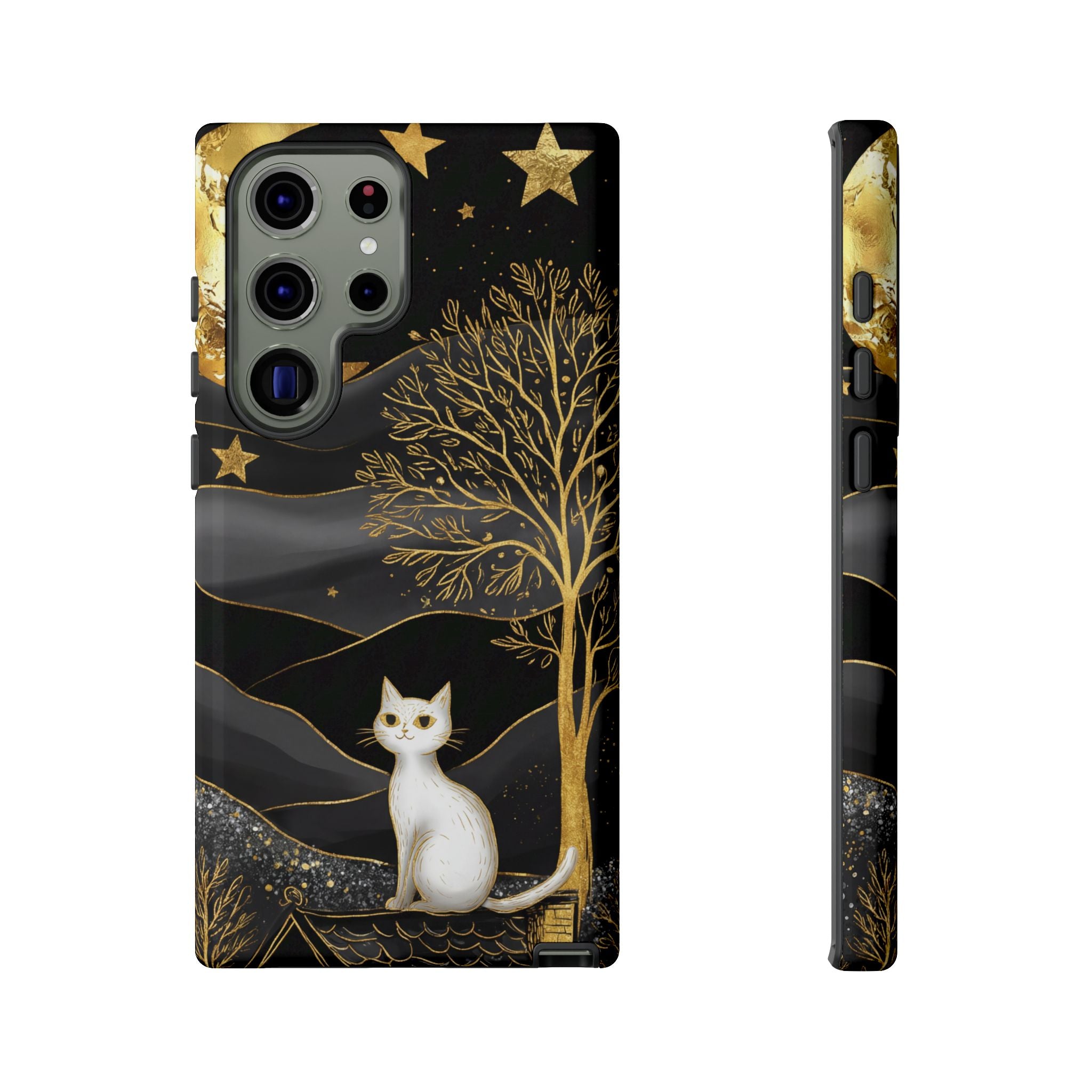 Gold Moon & Celestial Cat Samsung Galaxy Case